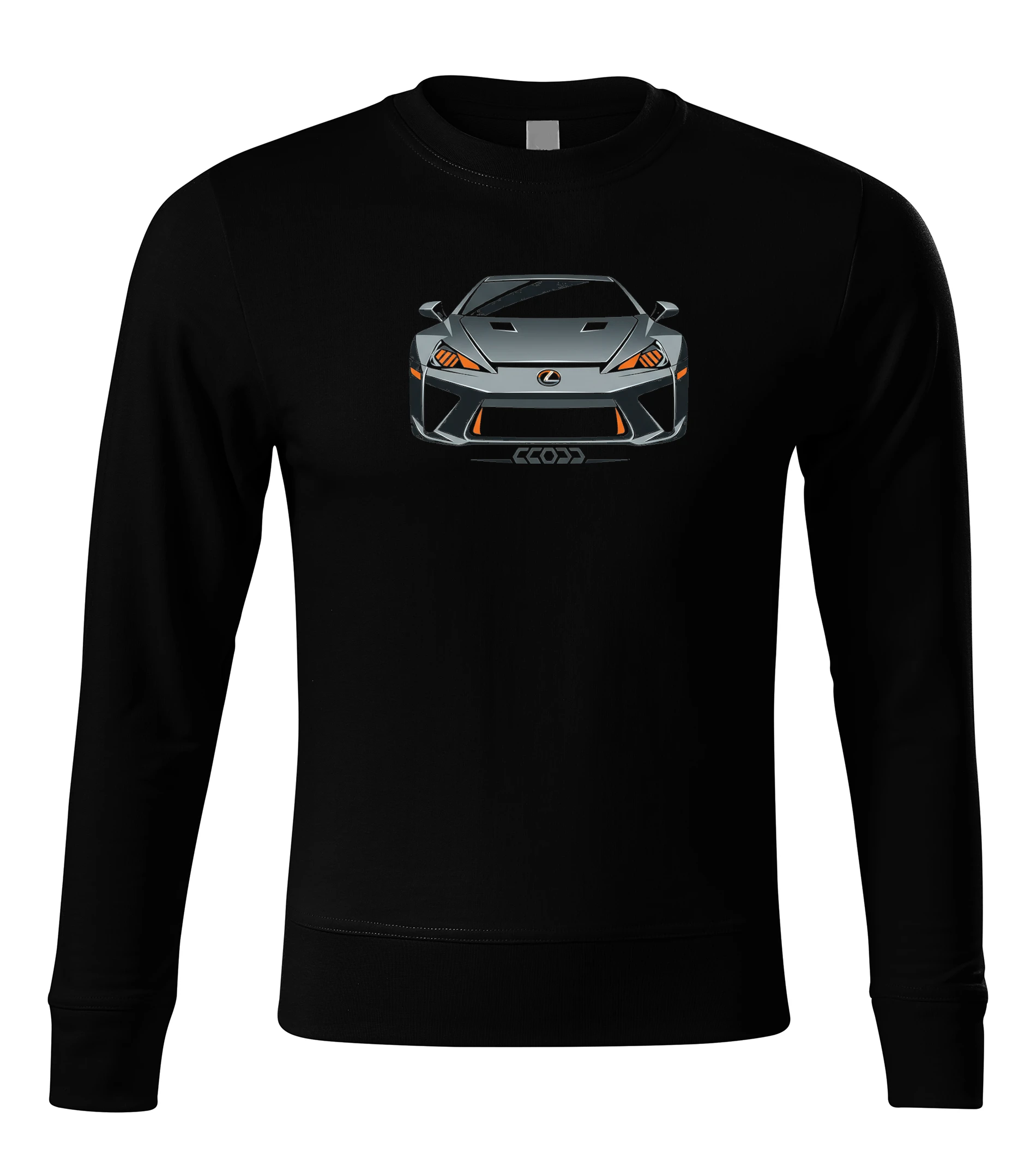 sweatshirt_black_Noční_Precizní_Silueta_Lexus_Lfa_Dynamický_Ocelový_Dravec_S_Oranžovými_Akcenty_Black_uptop