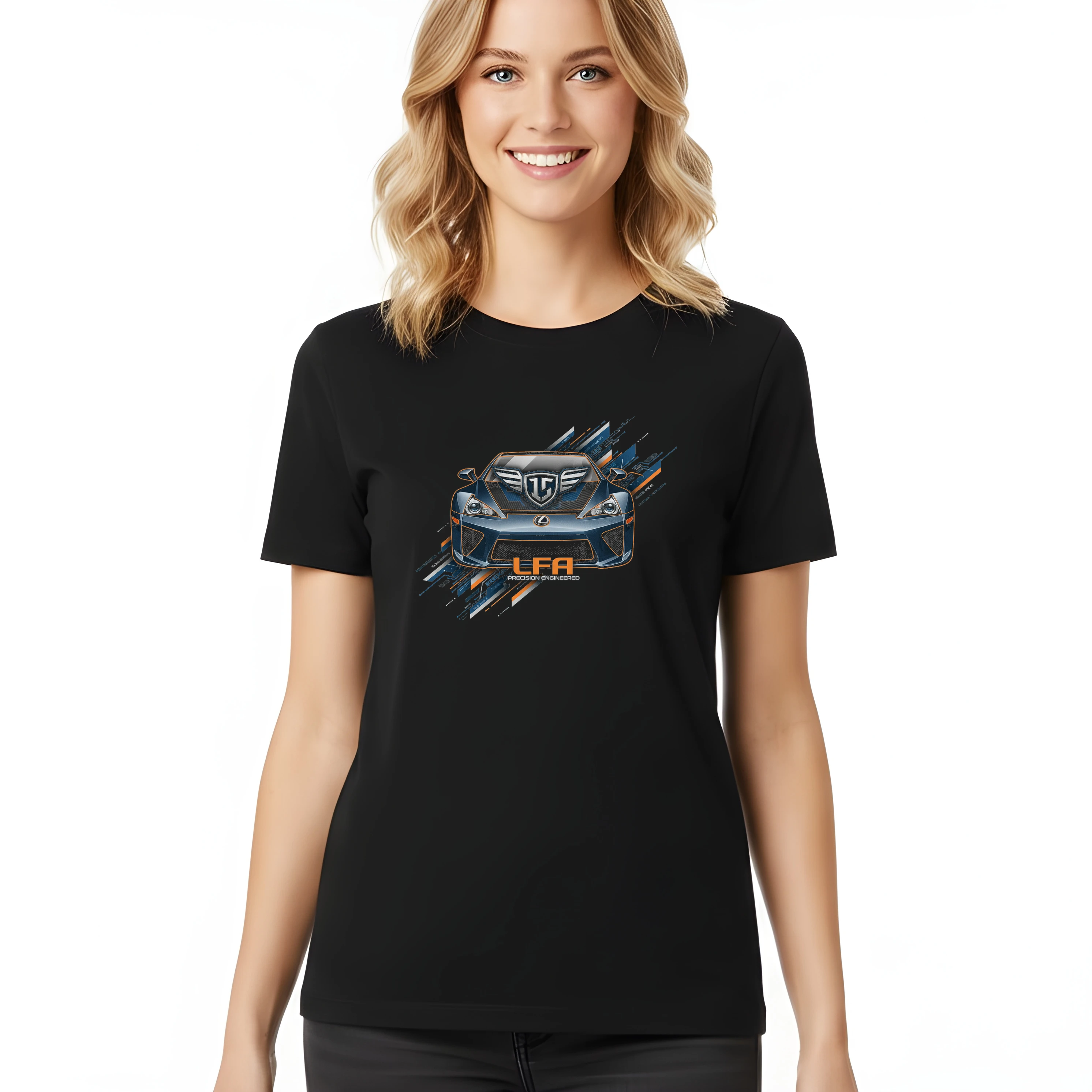 woman_tshirt_black_Lexus_Lfa_Precision_Engineered_Precizní_Karbonová_Aerodynamika_A_Futuristická_Síla_Black_uptop