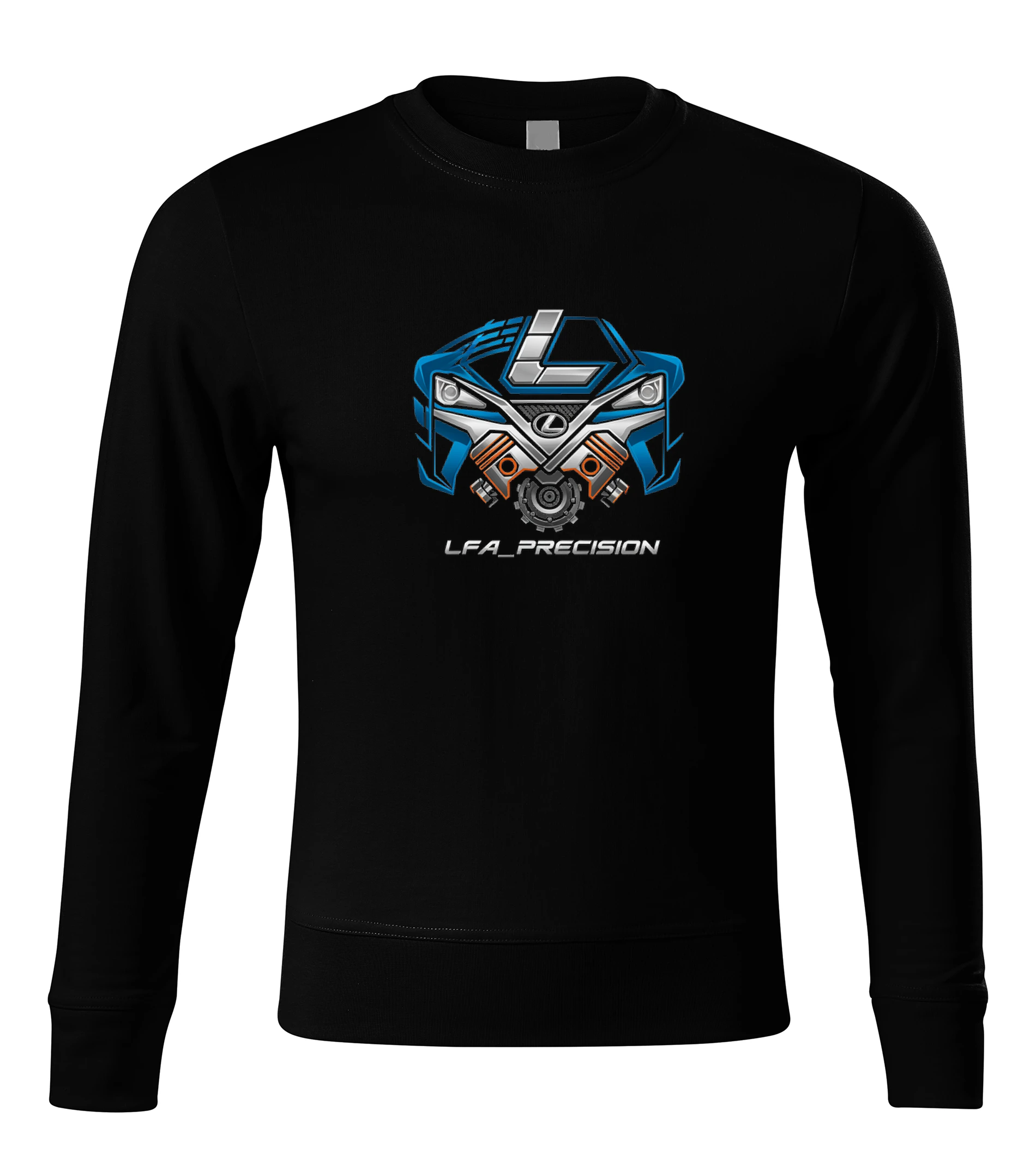 sweatshirt_black_Lexus_Lfa_Precizní_Supersportovní_Design_Výkon_Motor_Dokonalost_Black