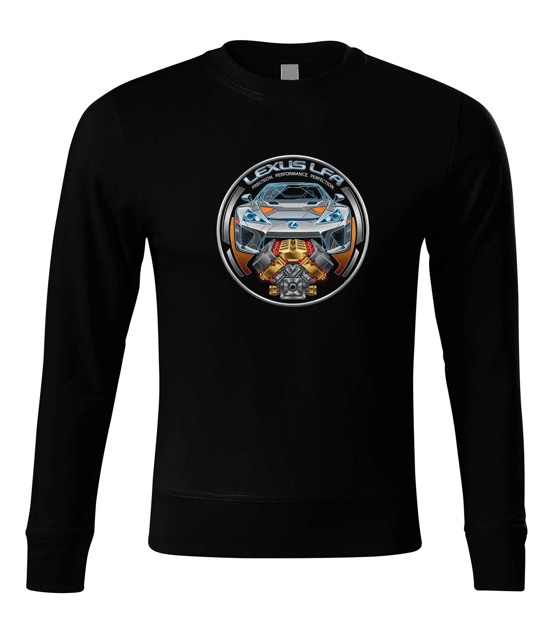 sweatshirt_black_Lexus_Lfa_Přesnost_Výkon_A_Zlaté_Srdce_V10_Dokonalost_Na_Silnici_Black