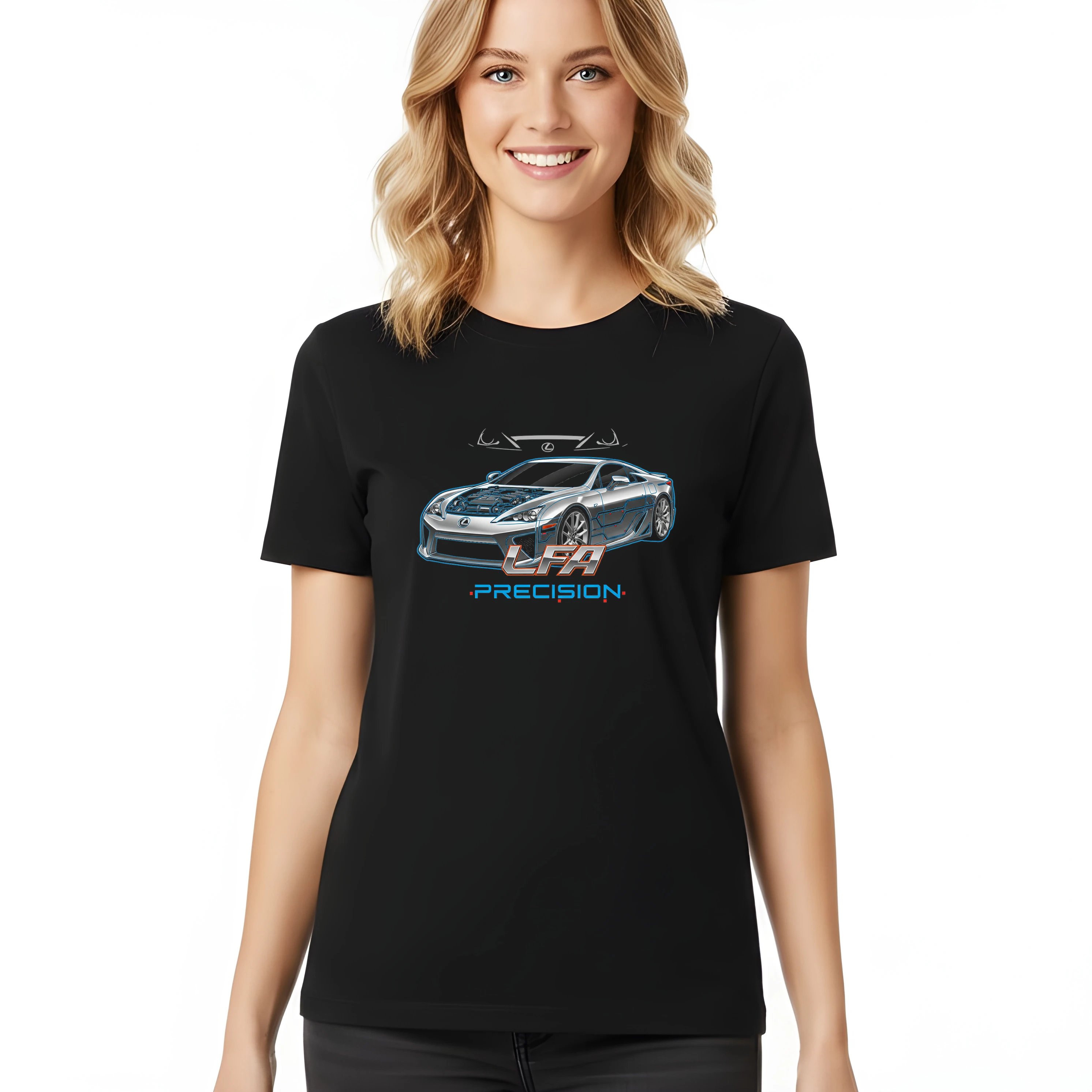 woman_tshirt_black_Exkluzivní_Inženýrské_Umění_Lfa_Precision_Pro_Náročné_Řidiče_Black_uptop
