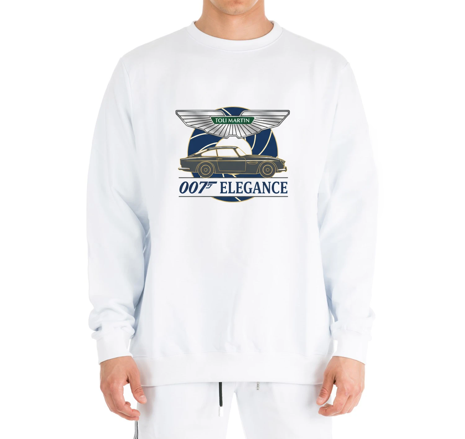 sweatshirt_white_Aston_Martin_007_Elegance_Klasický_Luxus_Šarm_A_Tajemné_Dobrodružství_White
