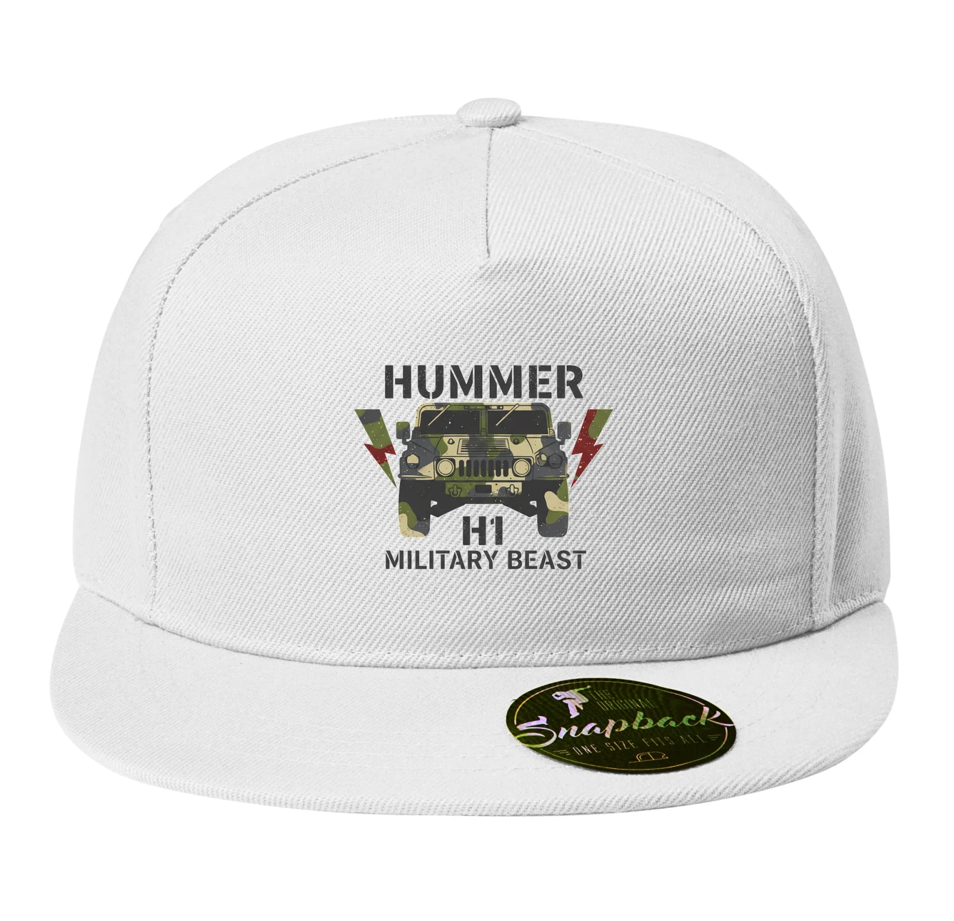 snapback_white_Hummer_H1_Armádní_Maskování_Divoký_Terénní_Výkon_A_Nezastavitelná_Síla_White