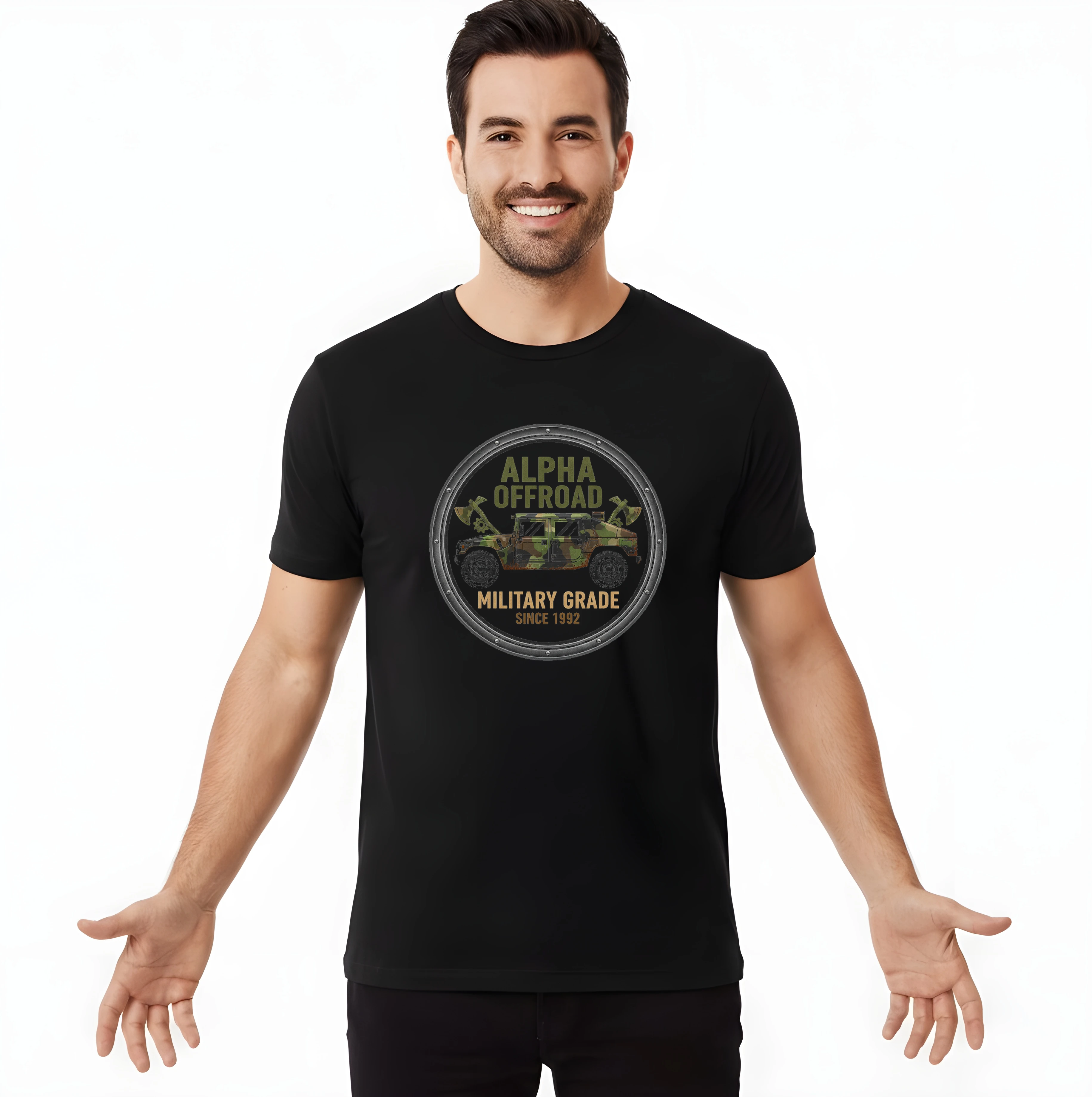men_tshirt_black_Alpha_Offroad_Vojenská_Maskáčová_Bestie_Pro_Nezničitelný_Terén_Black