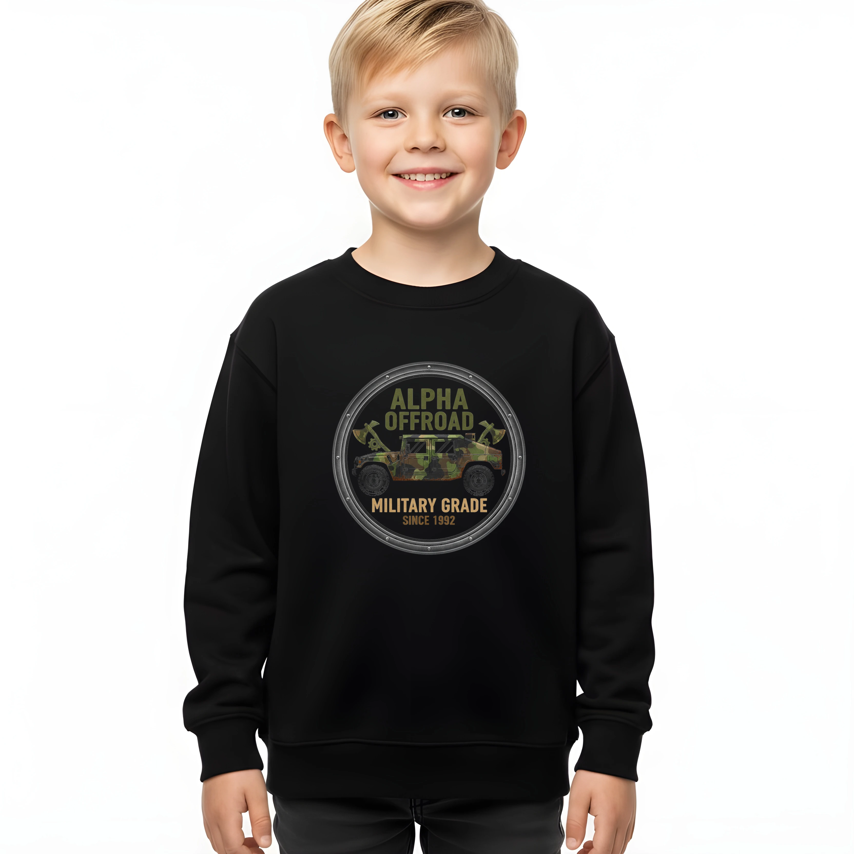 kids_sweatshirt_black_Alpha_Offroad_Vojenská_Maskáčová_Bestie_Pro_Nezničitelný_Terén_Black