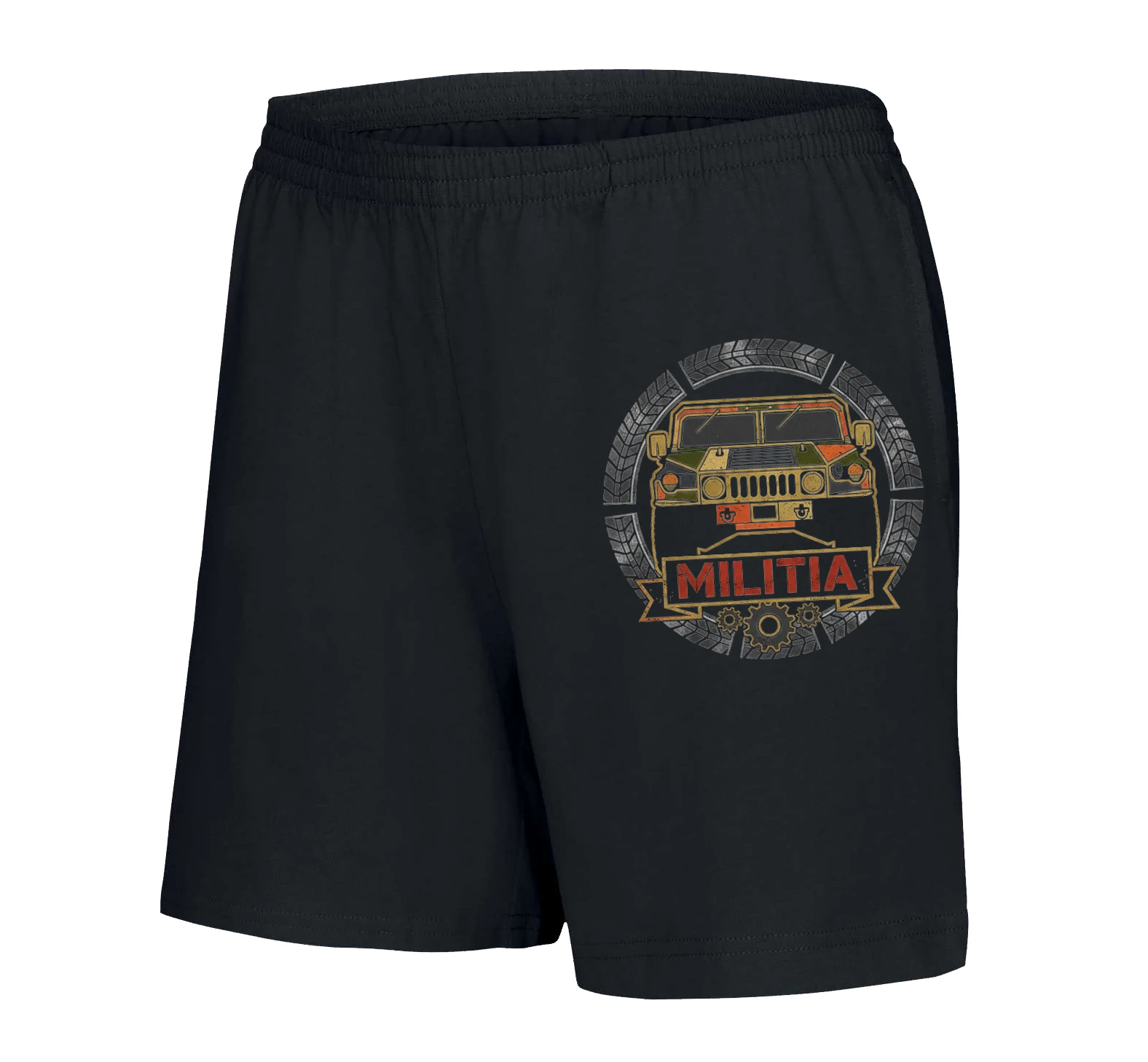woman_shorts_black_Hummer_H1_Militia_Militární_Bestie_Offroad_V_Kruhu_Pneumatik_A_Ozubených_Kol_Black