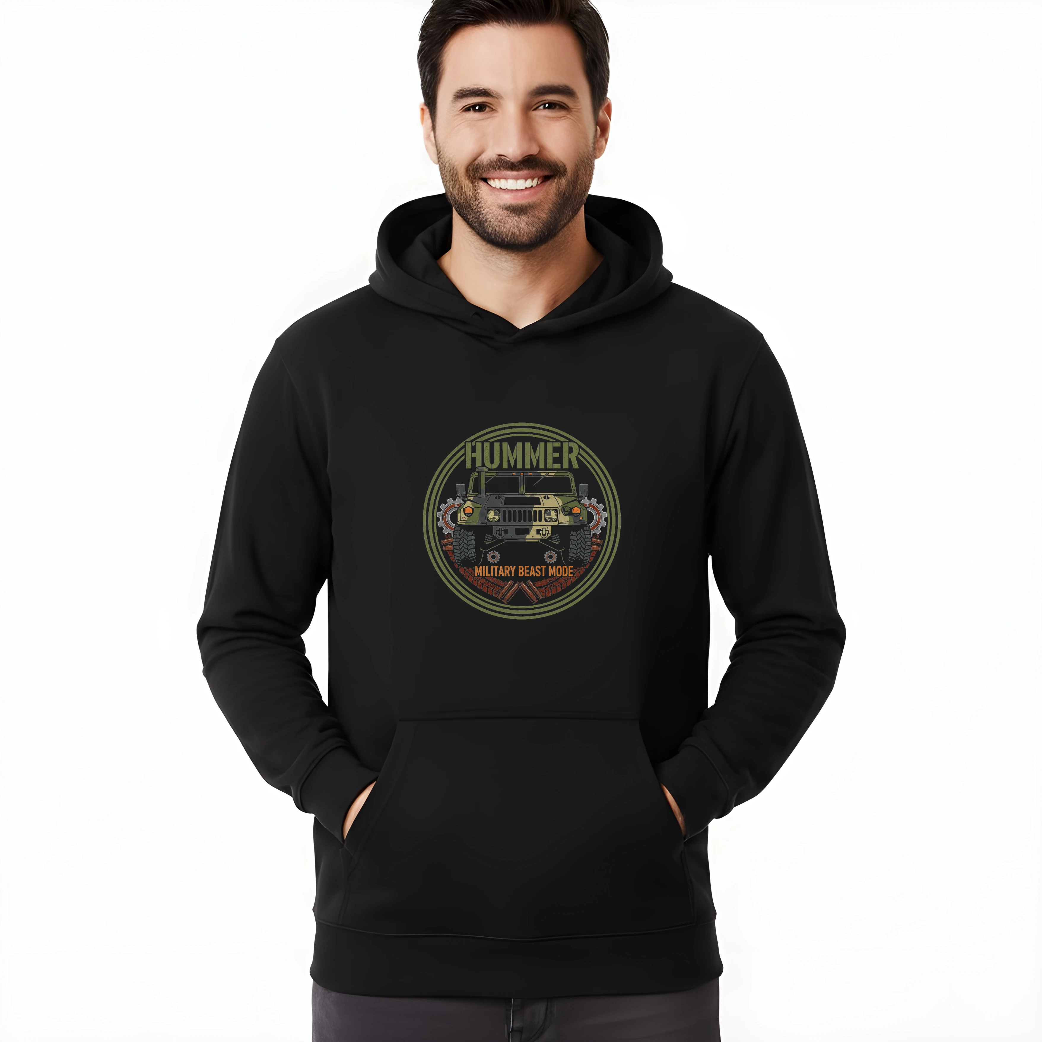 hoodie_black_Hummer_H1_Armádní_Beast_Mode_Brutální_Terénní_Síla_A_Maskování_Black