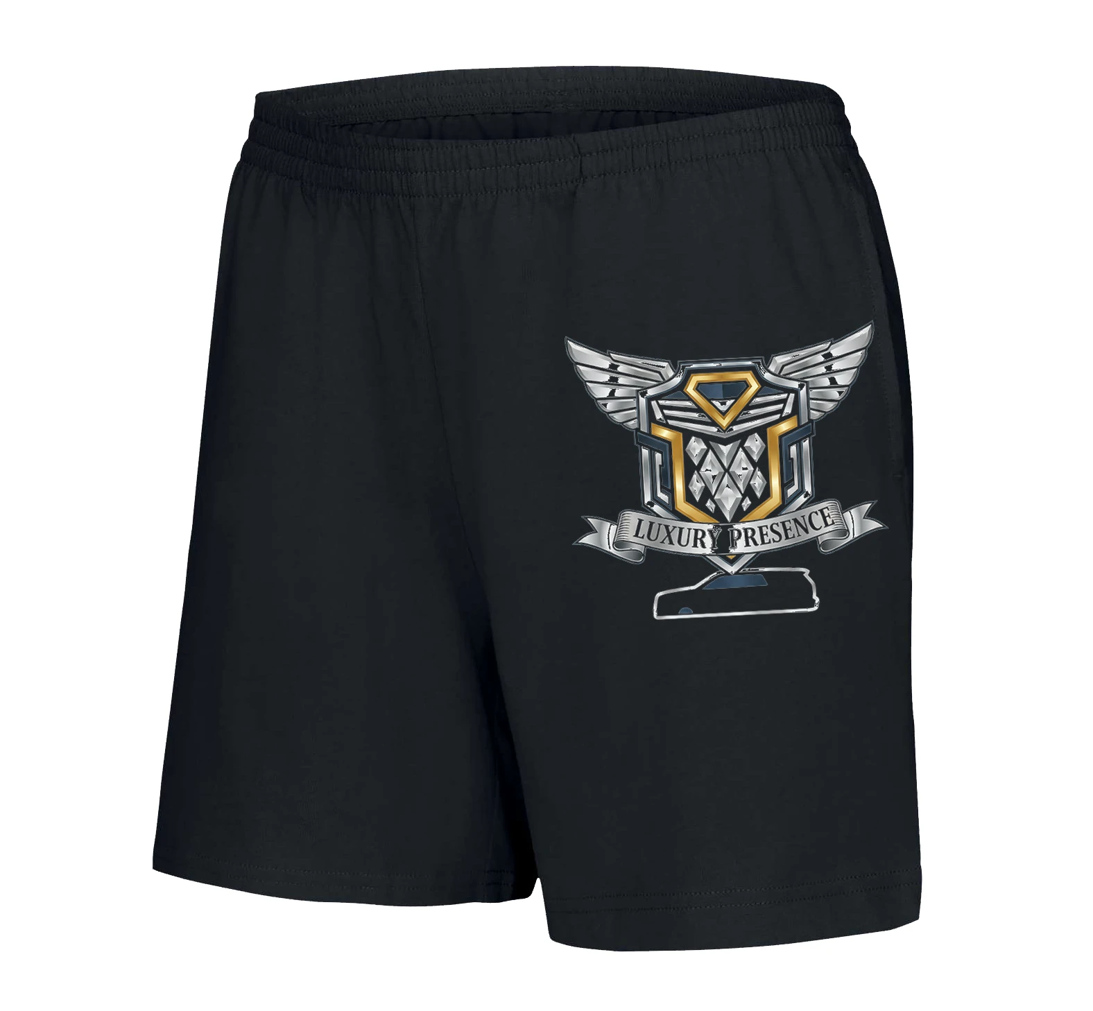 woman_shorts_black_Křídla_Štít_Exkluzivní_Přítomnost_Luxury_Presence_Diamantová_Elegance_Black