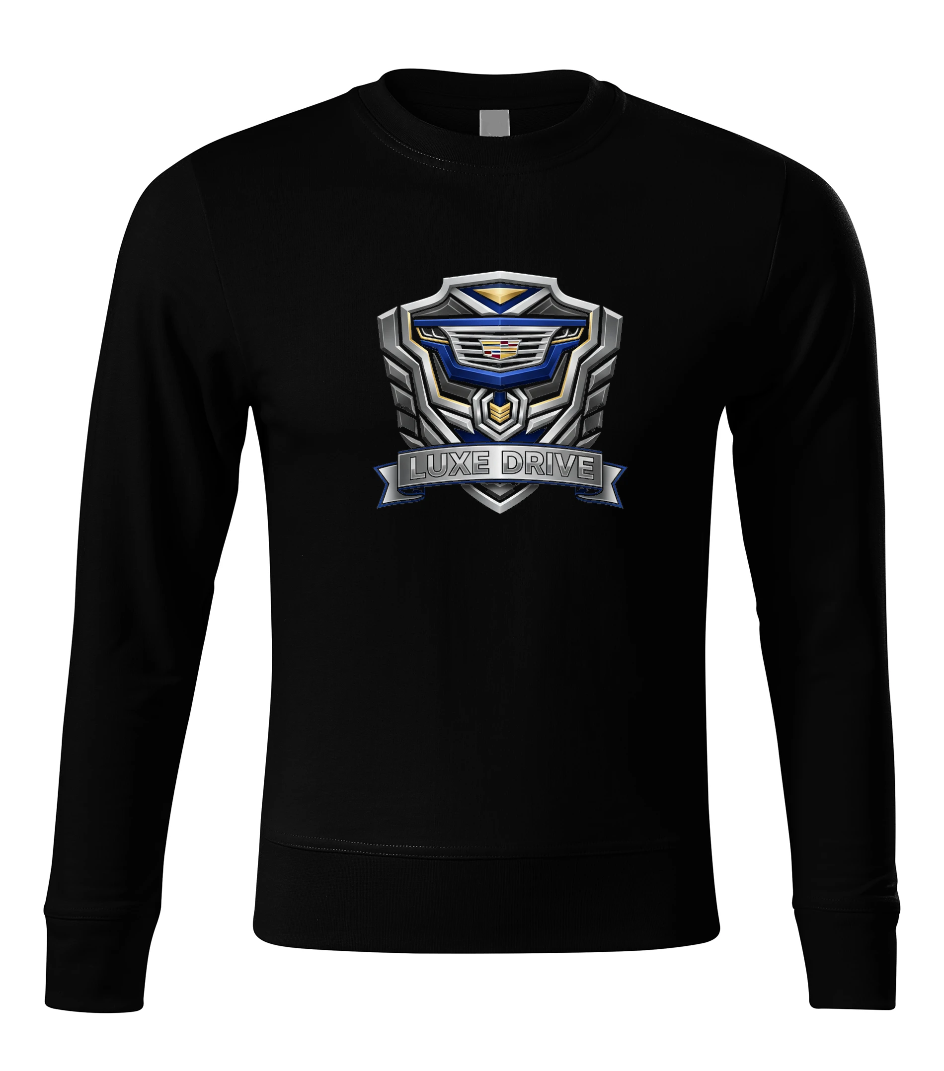 sweatshirt_black_Štít_Prémiového_Luxusu_Síla_Elegance_A_Styl_Luxe_Drive_Black