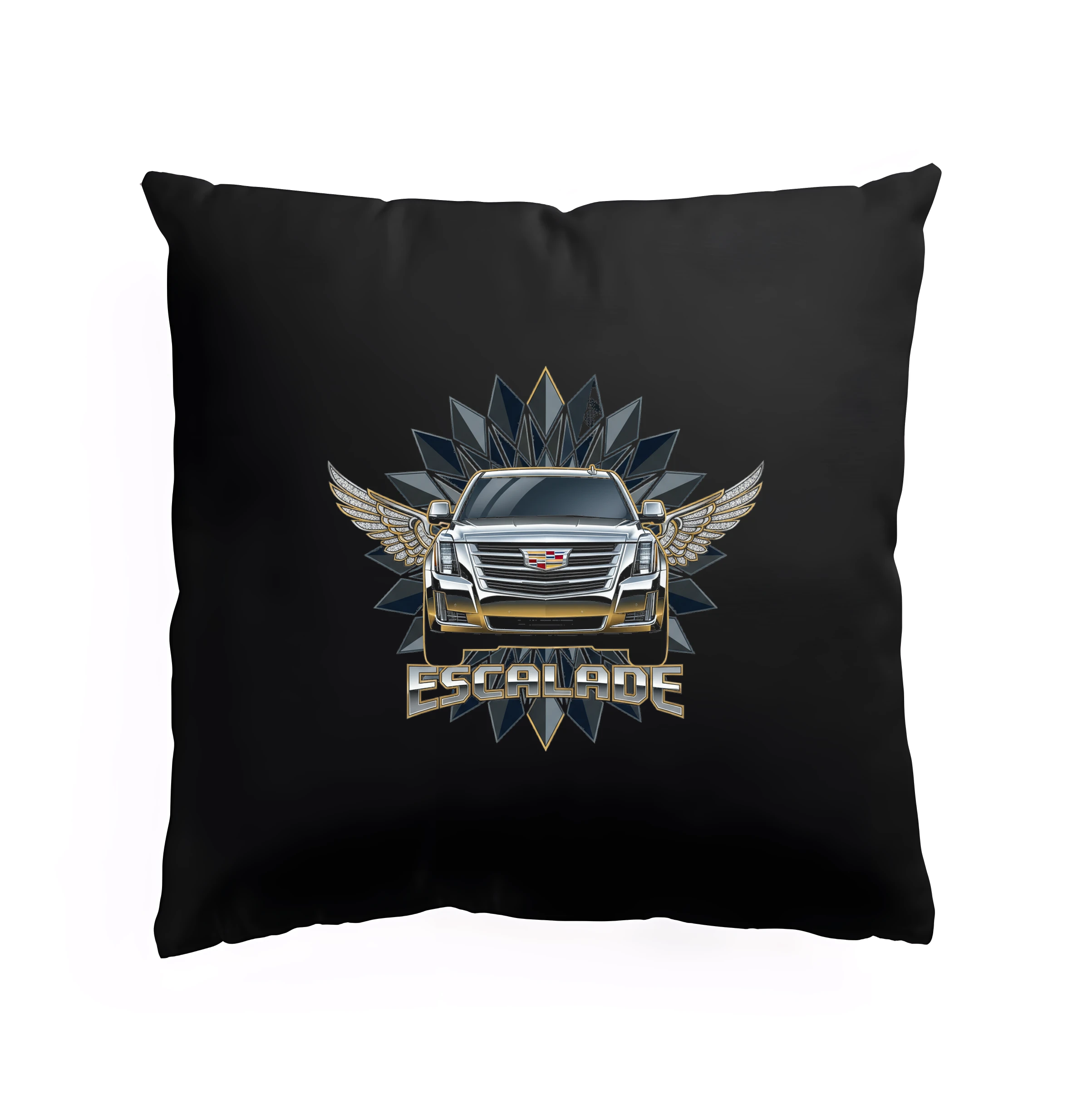 pillow_black_Escalade_Luxusní_Chromový_Lesk_Zlatých_Křídel_Královská_Přítomnost_Black
