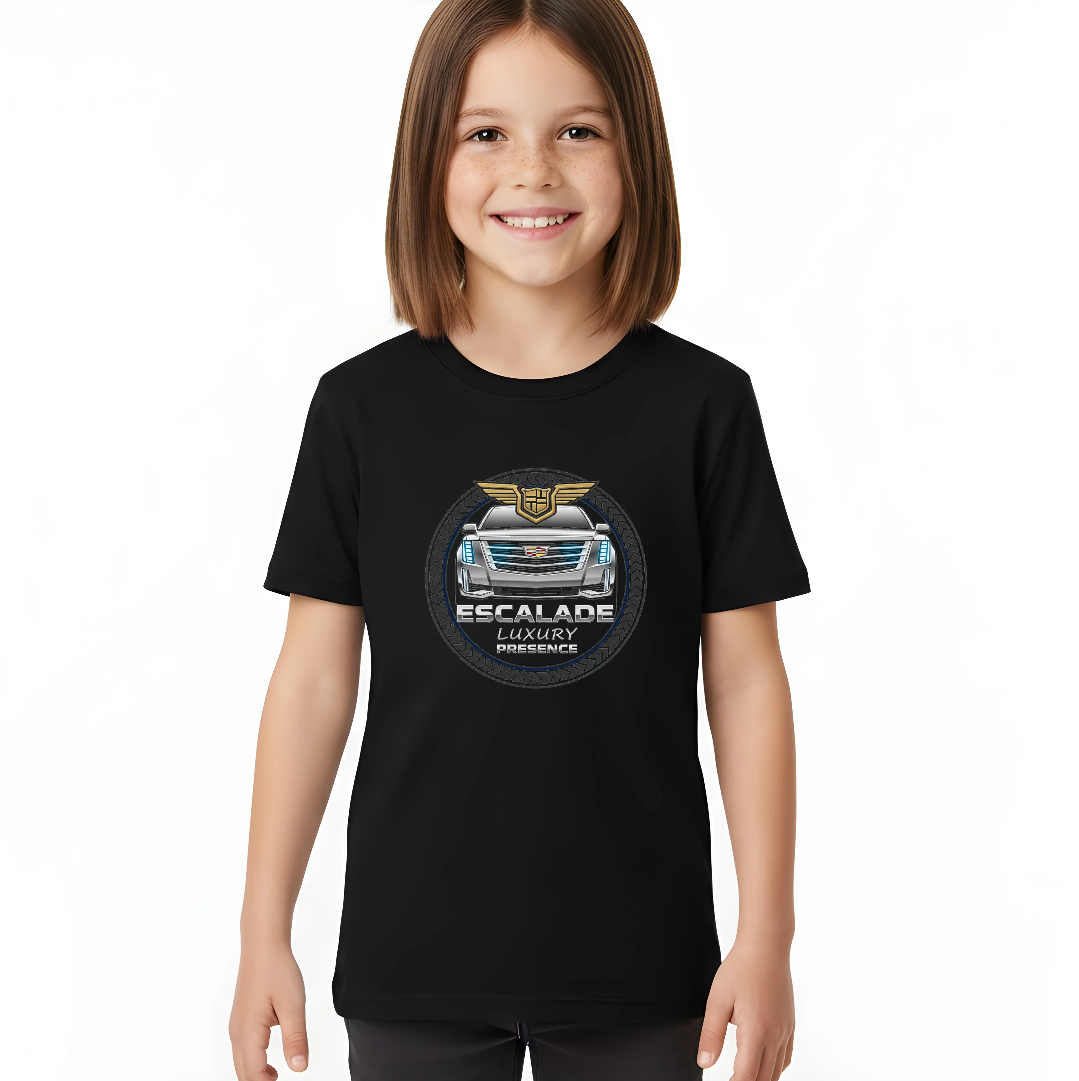 kids_tshirt_black_Escalade_Luxusní_Přítomnost_A_Výrazná_Královská_Prestiž_Na_Silnici_Black