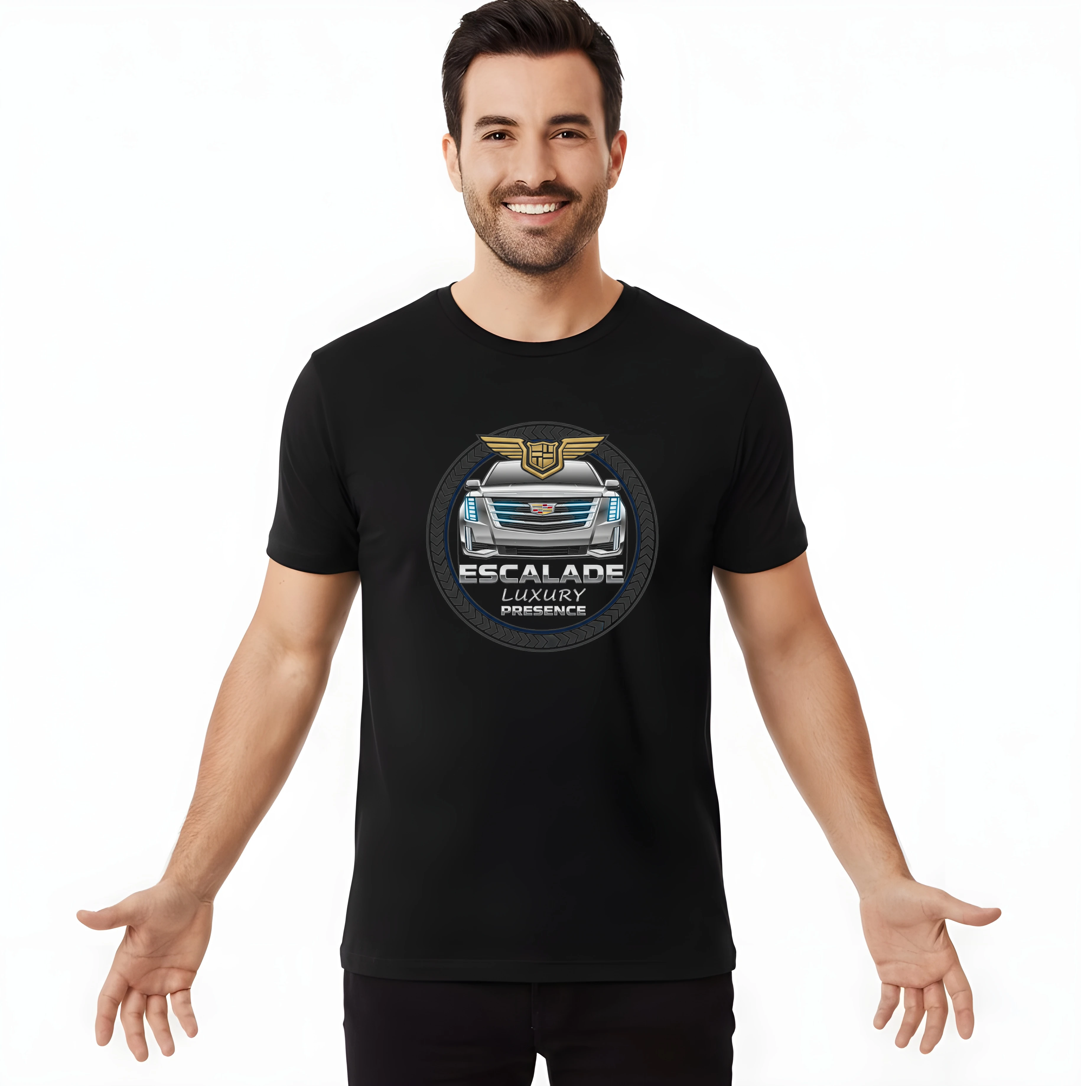 men_tshirt_black_Escalade_Luxusní_Přítomnost_A_Výrazná_Královská_Prestiž_Na_Silnici_Black