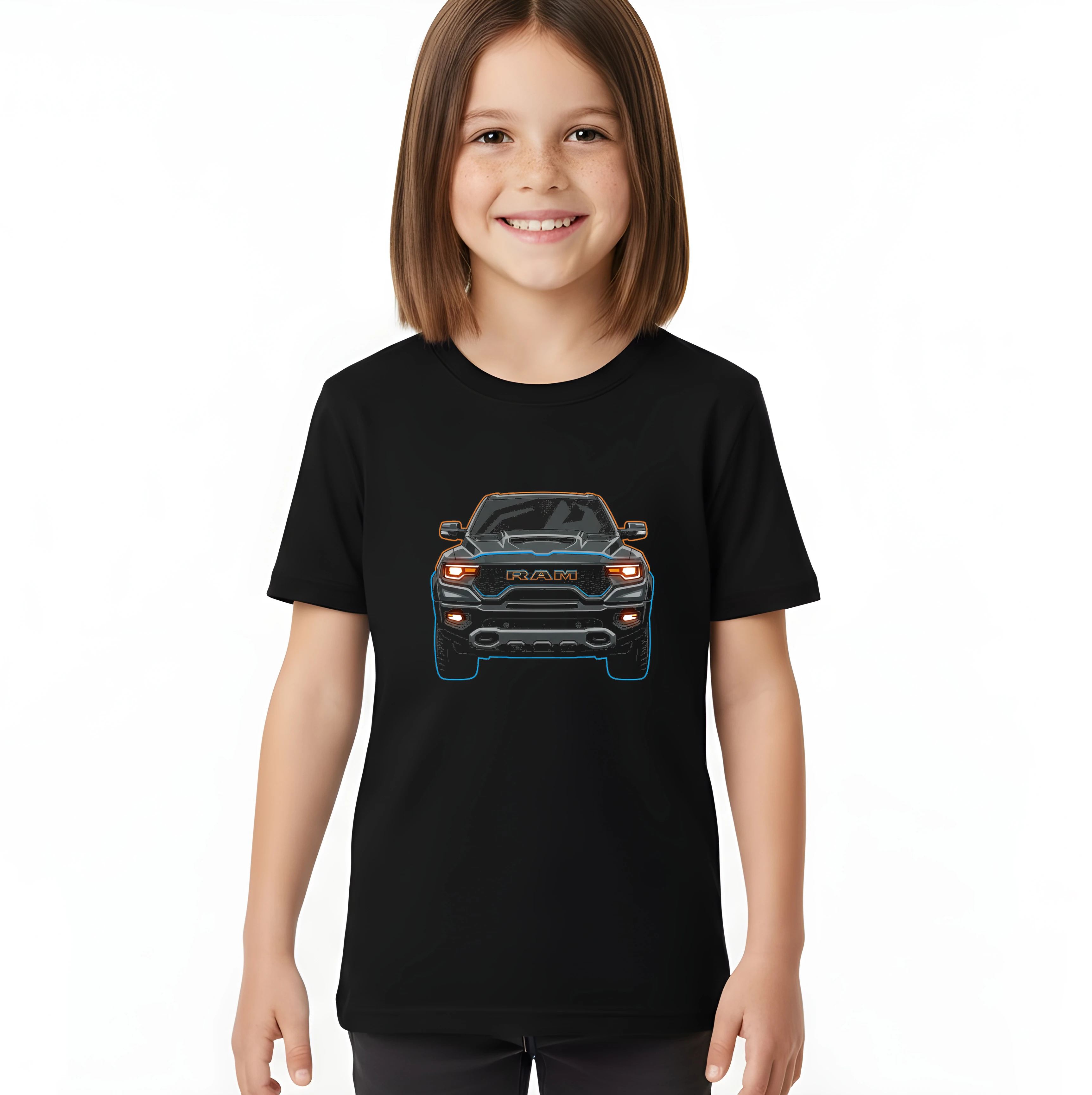 kids_tshirt_black_Ram_Trx_Noční_Šelma_Elektrizující_Neonová_Silueta_Black