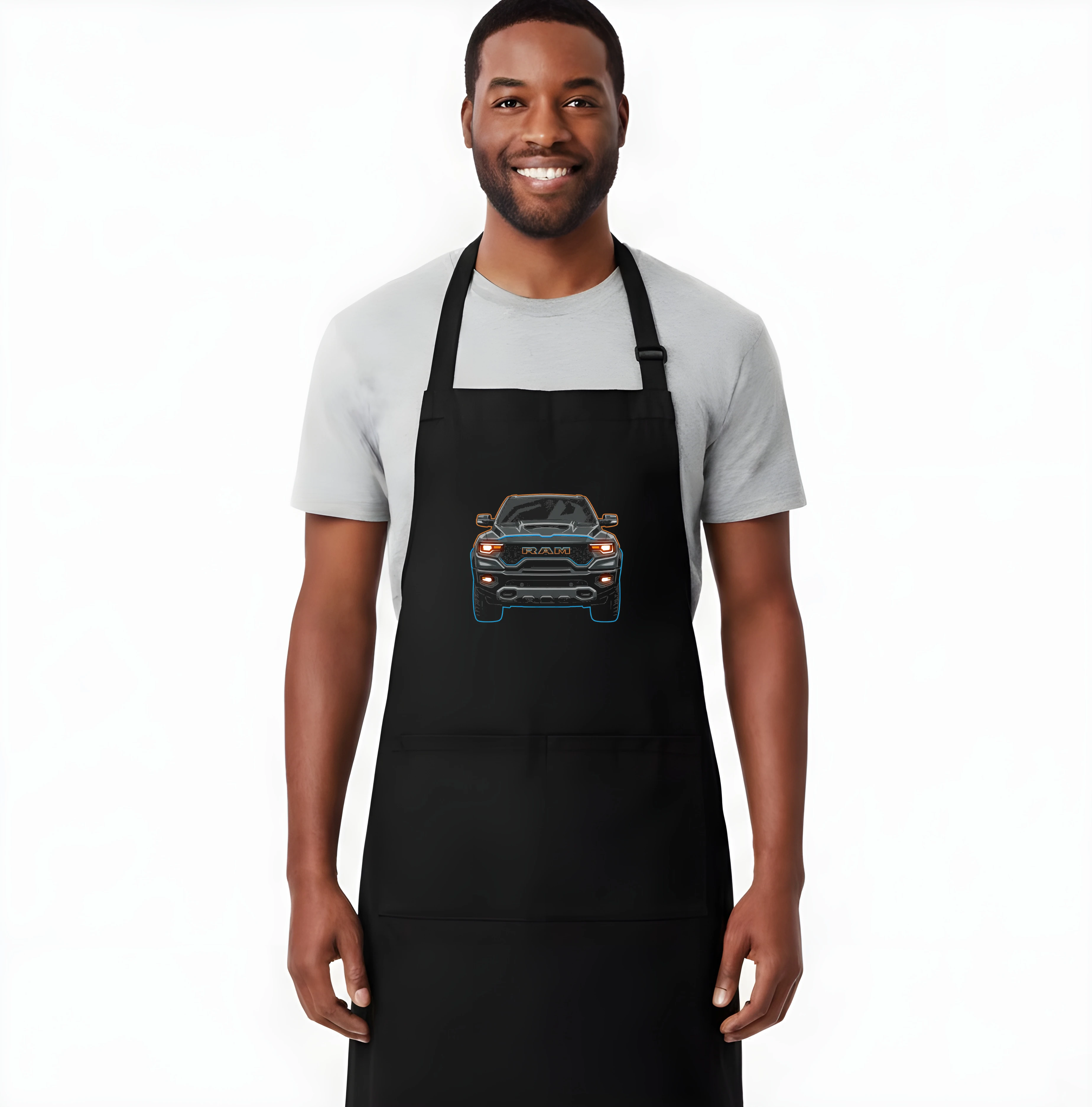 apron_black_Ram_Trx_Noční_Šelma_Elektrizující_Neonová_Silueta_Black