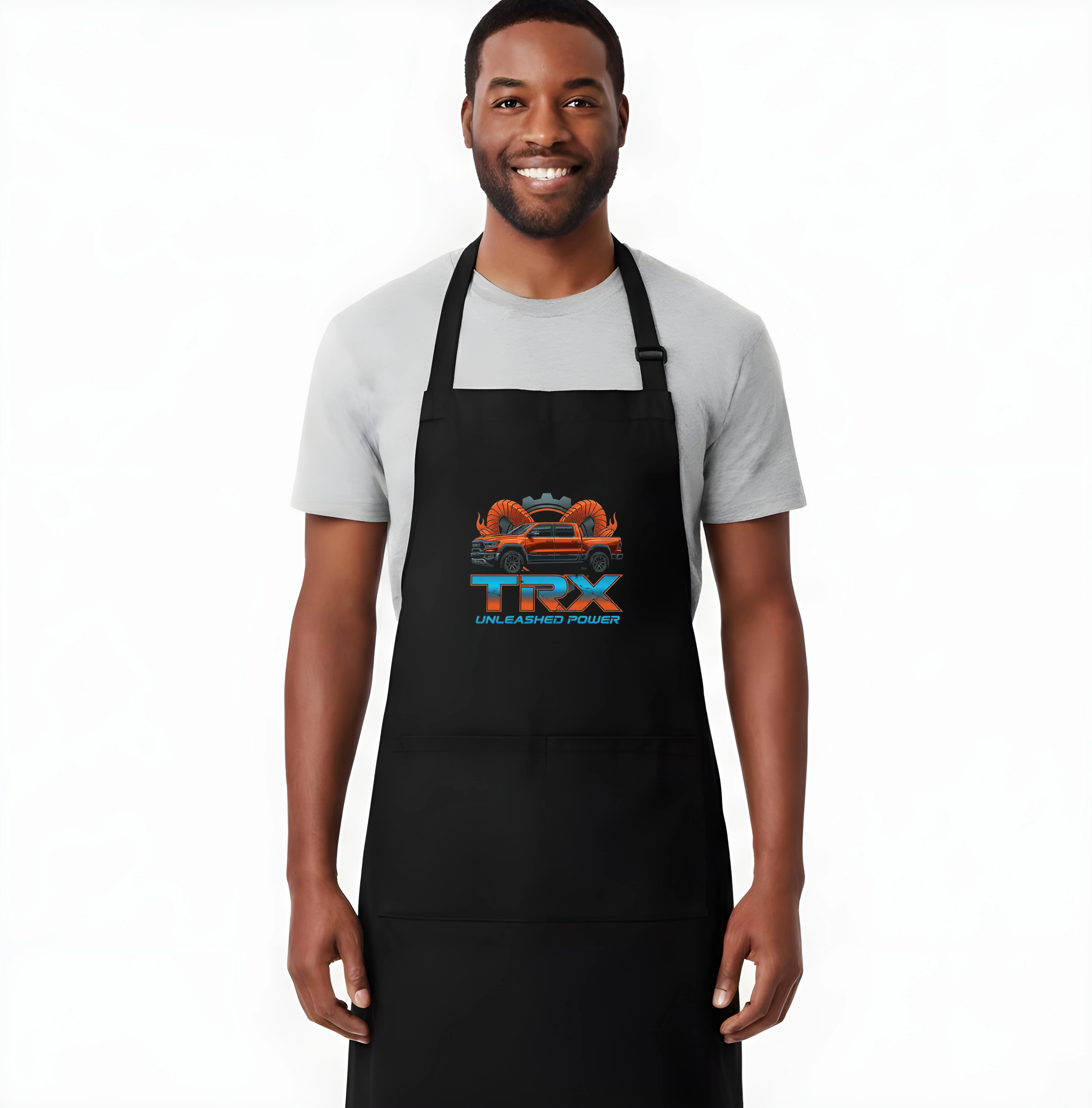 apron_black_Trx_Divoká_Síla_Odhalená_Bestie_Rohů_A_Plamenů_Black