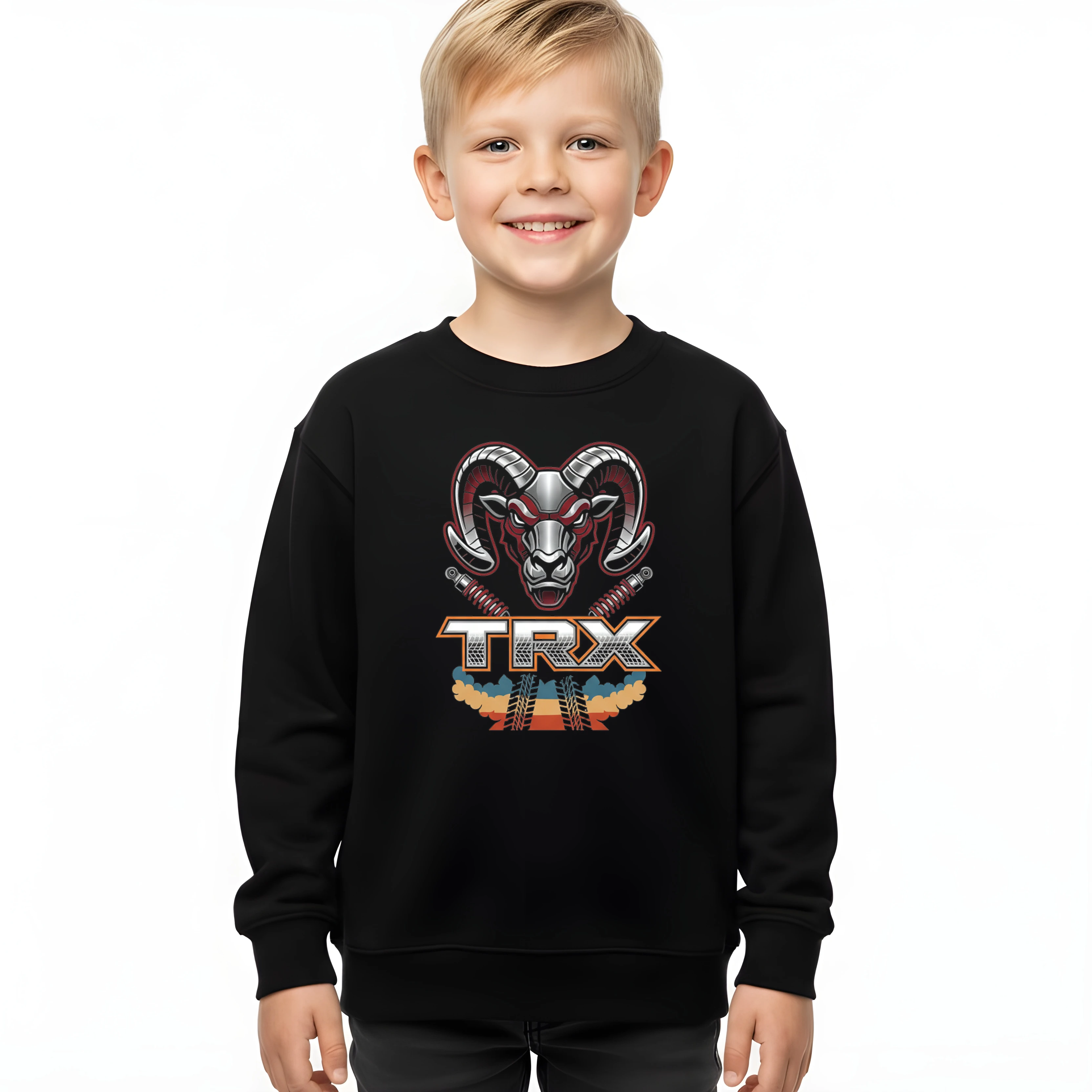 kids_sweatshirt_black_Divoký_Ram_Trx_Síla_Offroadu_Agrese_A_Prachu_Black