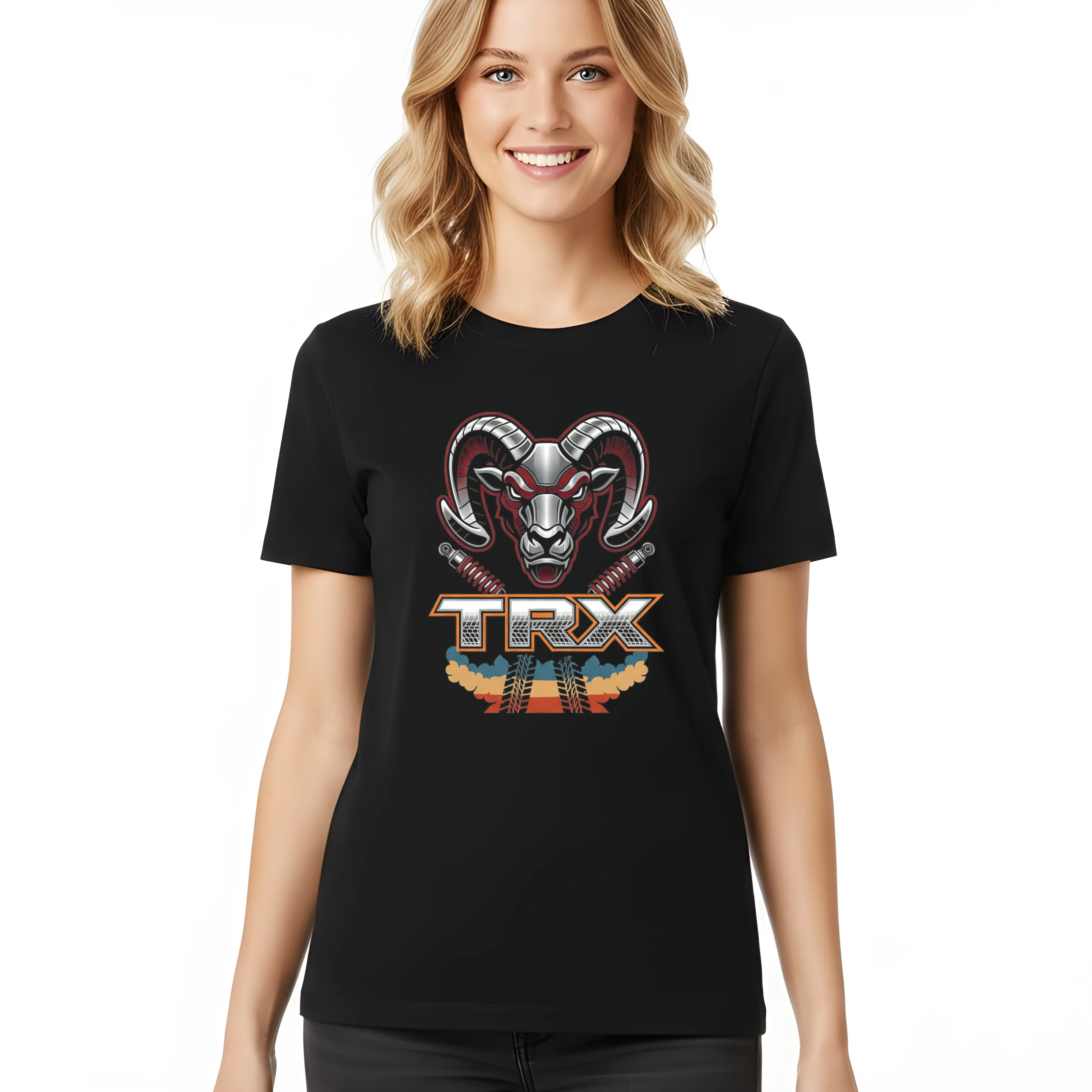 woman_tshirt_black_Divoký_Ram_Trx_Síla_Offroadu_Agrese_A_Prachu_Black
