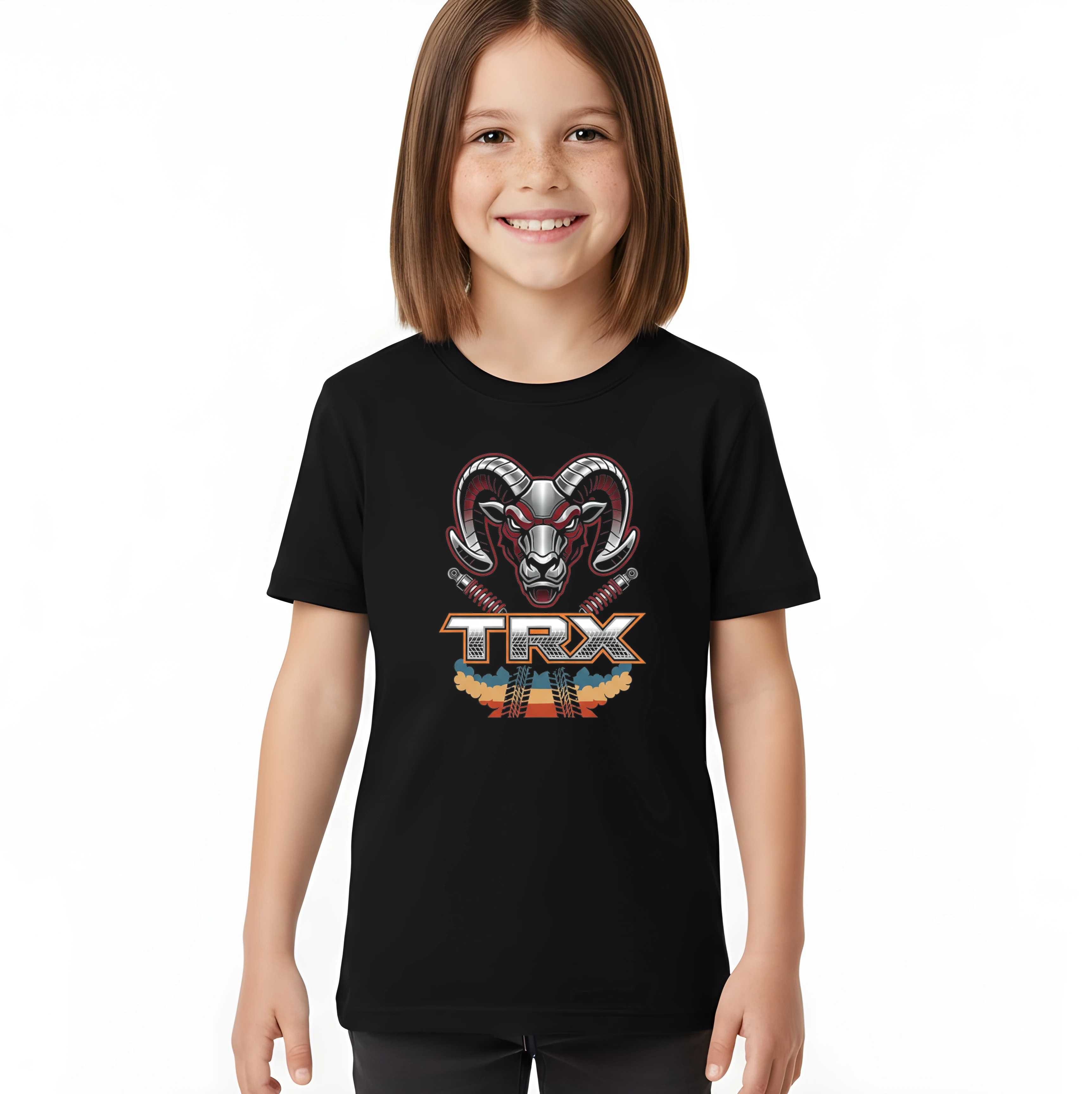 kids_tshirt_black_Divoký_Ram_Trx_Síla_Offroadu_Agrese_A_Prachu_Black