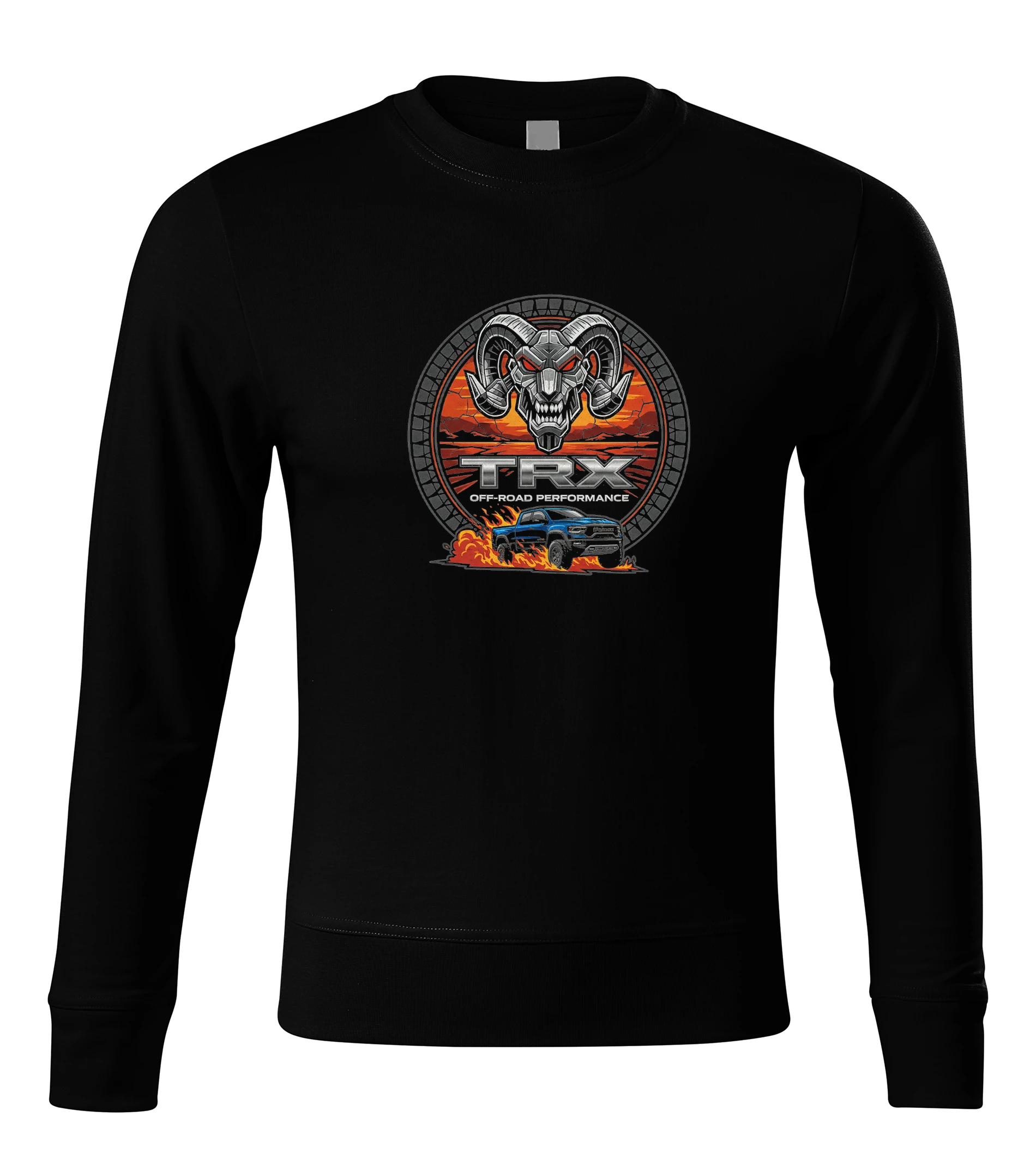 sweatshirt_black_Ram_Trx_Pekelný_Offroad_Výkon_A_Divoký_Beran_V_Poušti_Black