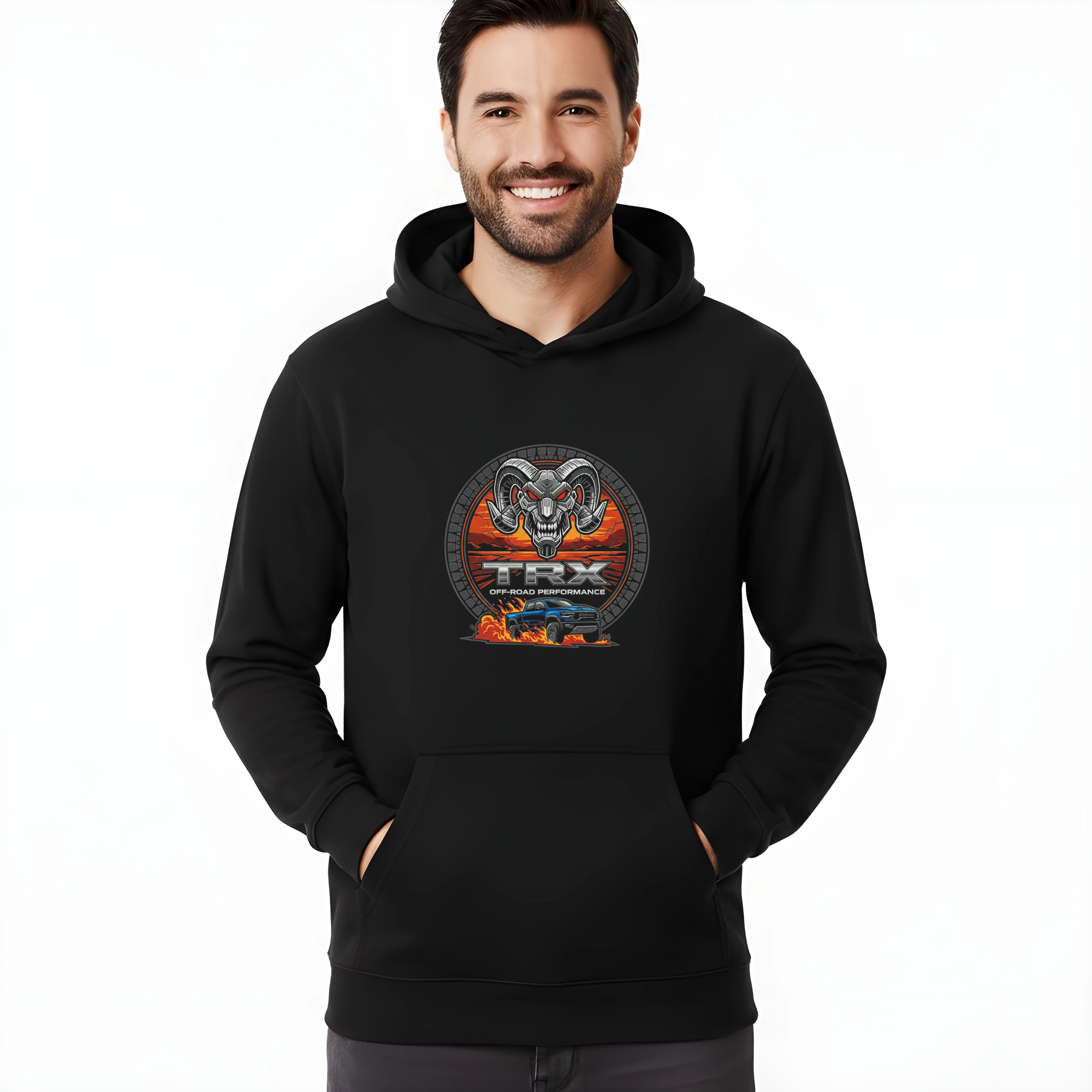 hoodie_black_Ram_Trx_Pekelný_Offroad_Výkon_A_Divoký_Beran_V_Poušti_Black