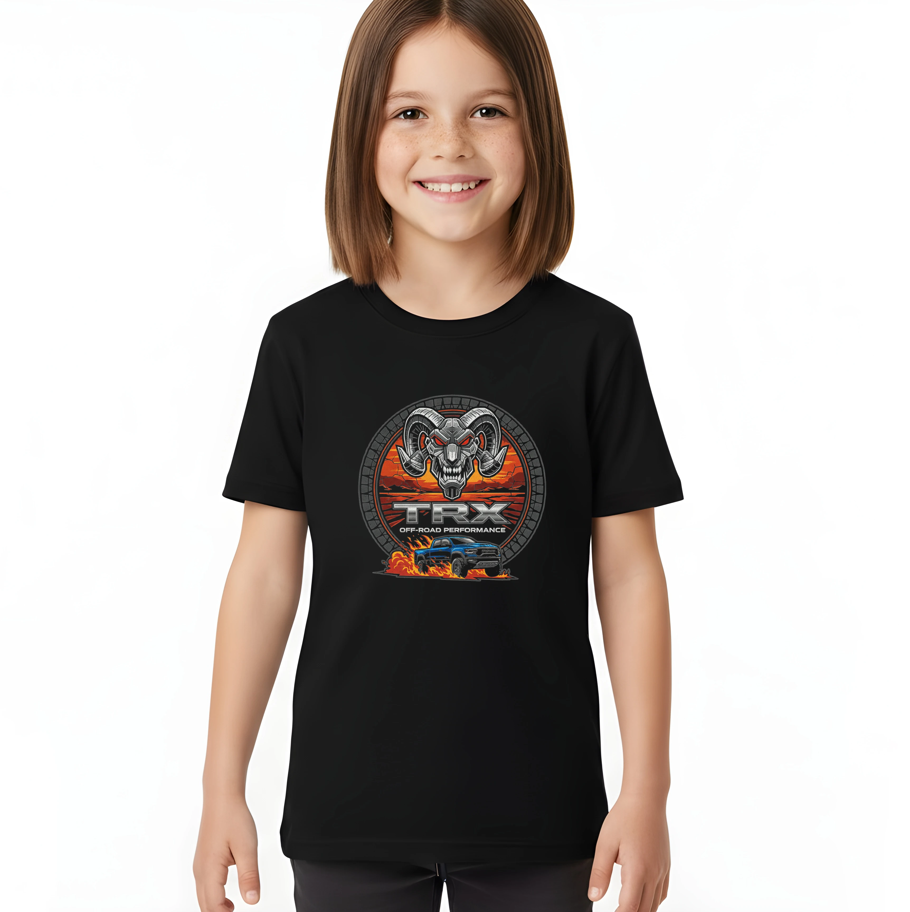 kids_tshirt_black_Ram_Trx_Pekelný_Offroad_Výkon_A_Divoký_Beran_V_Poušti_Black