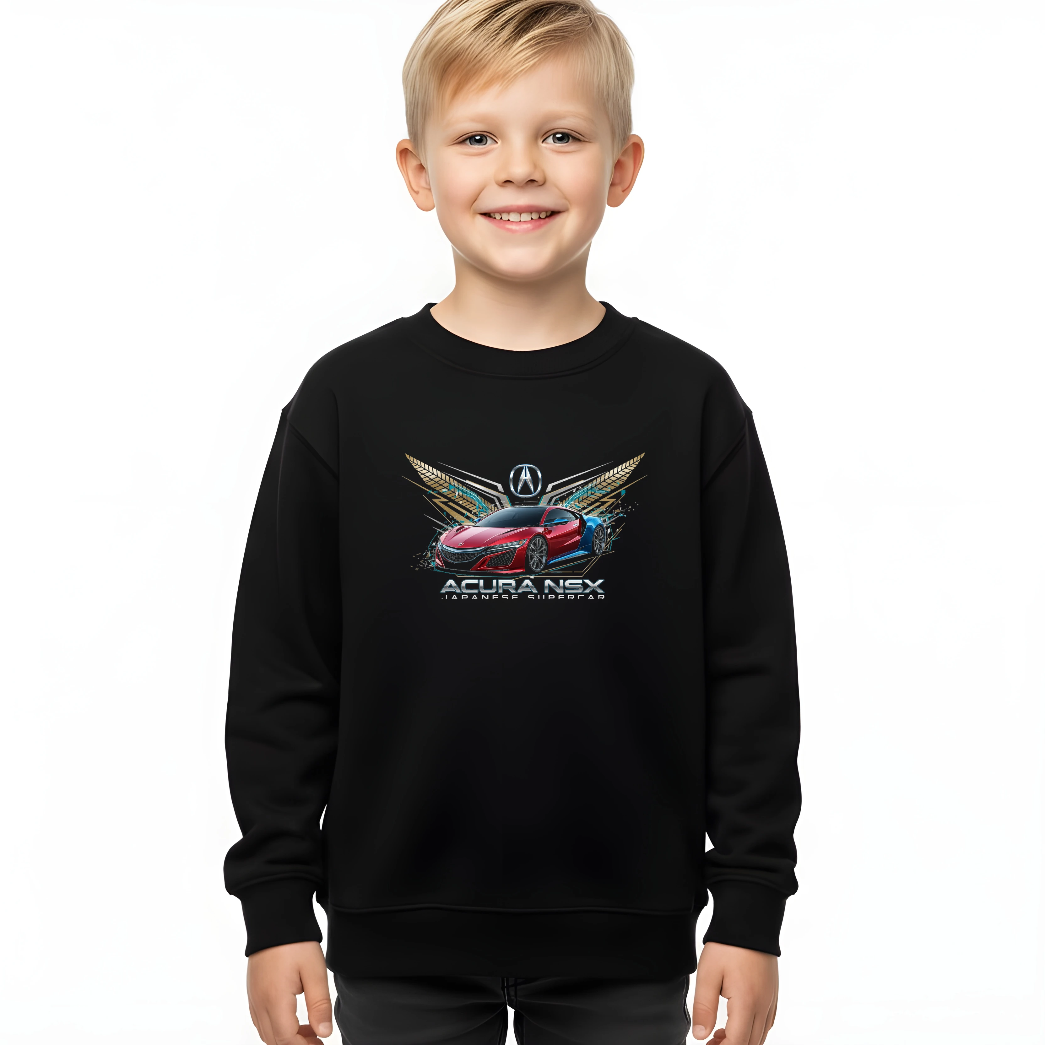 kids_sweatshirt_black_Acura_Nsx_Japonské_Supersportovní_Křídlo_Rychlosti_A_Futuristického_Šarmu_Black_uptop