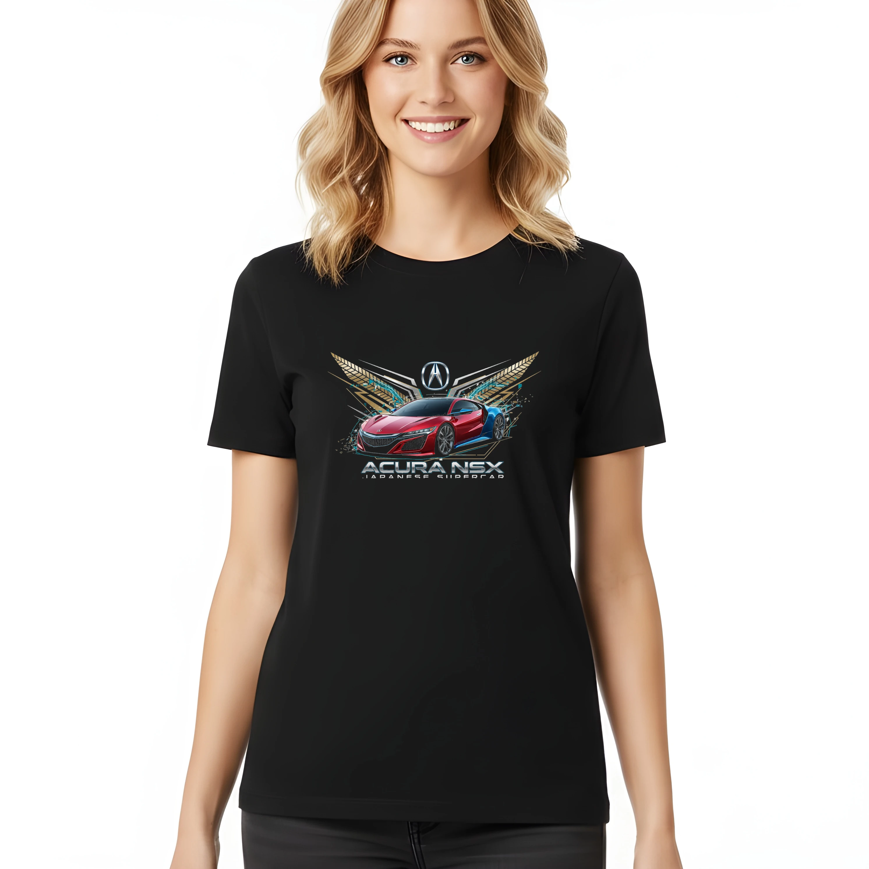 woman_tshirt_black_Acura_Nsx_Japonské_Supersportovní_Křídlo_Rychlosti_A_Futuristického_Šarmu_Black_uptop