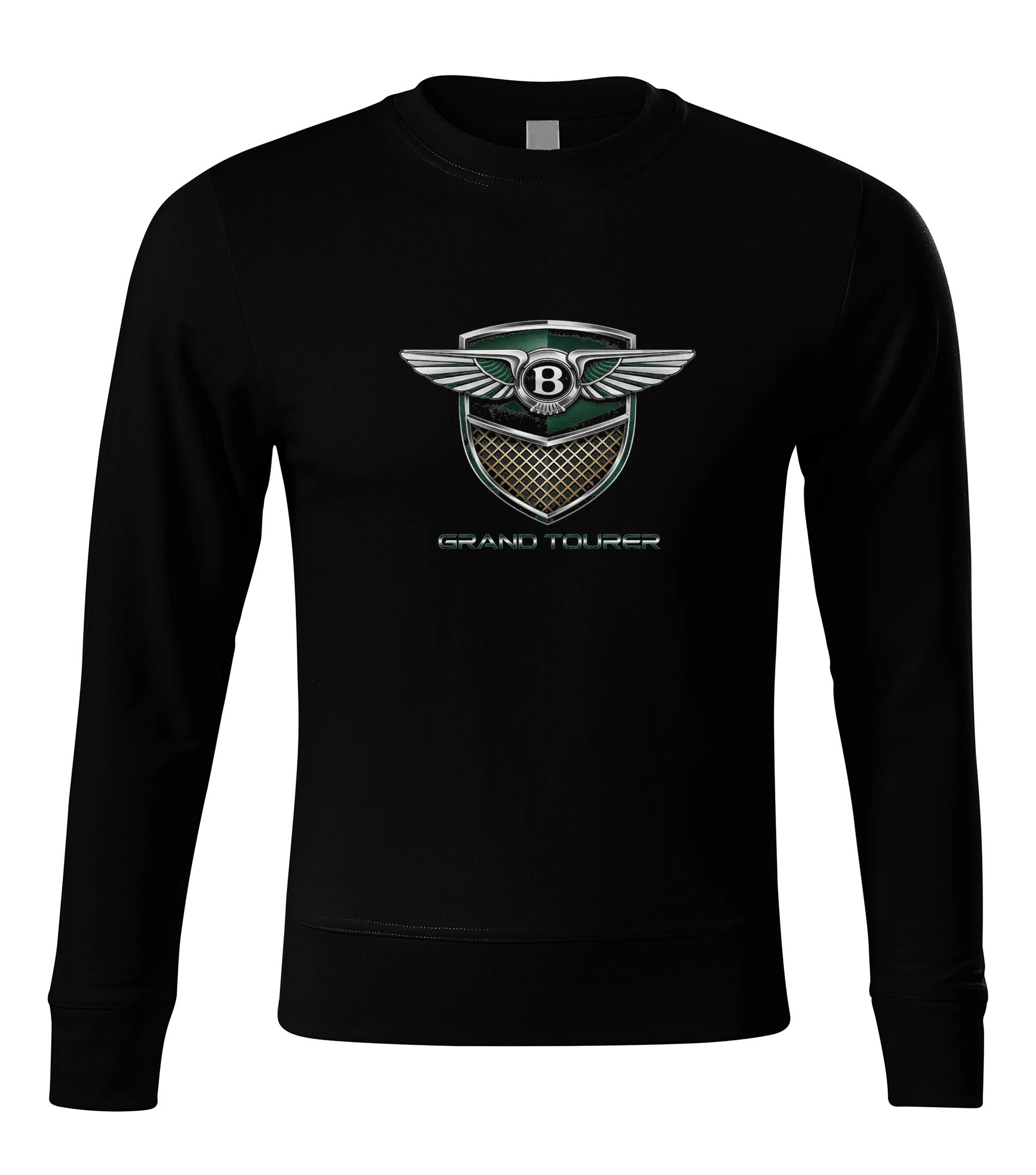 sweatshirt_black_Královské_Křídlo_A_Zelený_Štít_Grand_Tourer_Luxusní_Ikona_Black