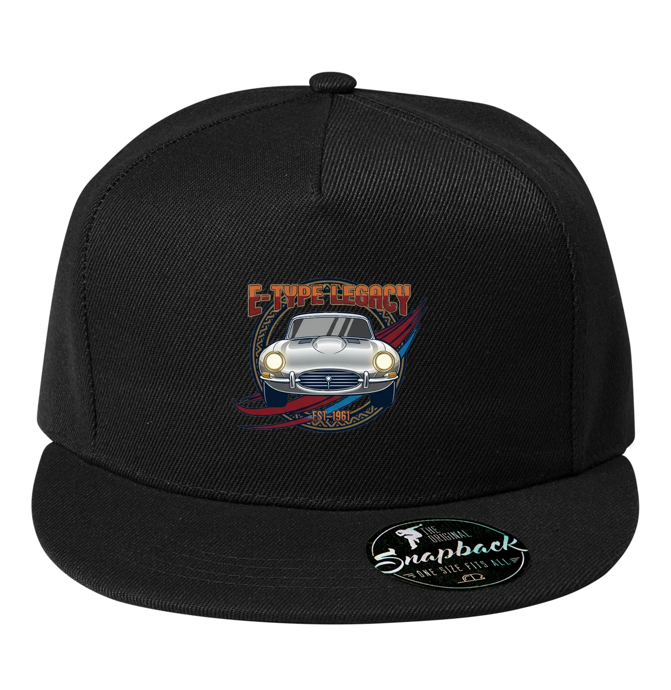 snapback_black_Etype_Legendární_Krása_Britské_Ikony_Retro_Styl_1961_Black