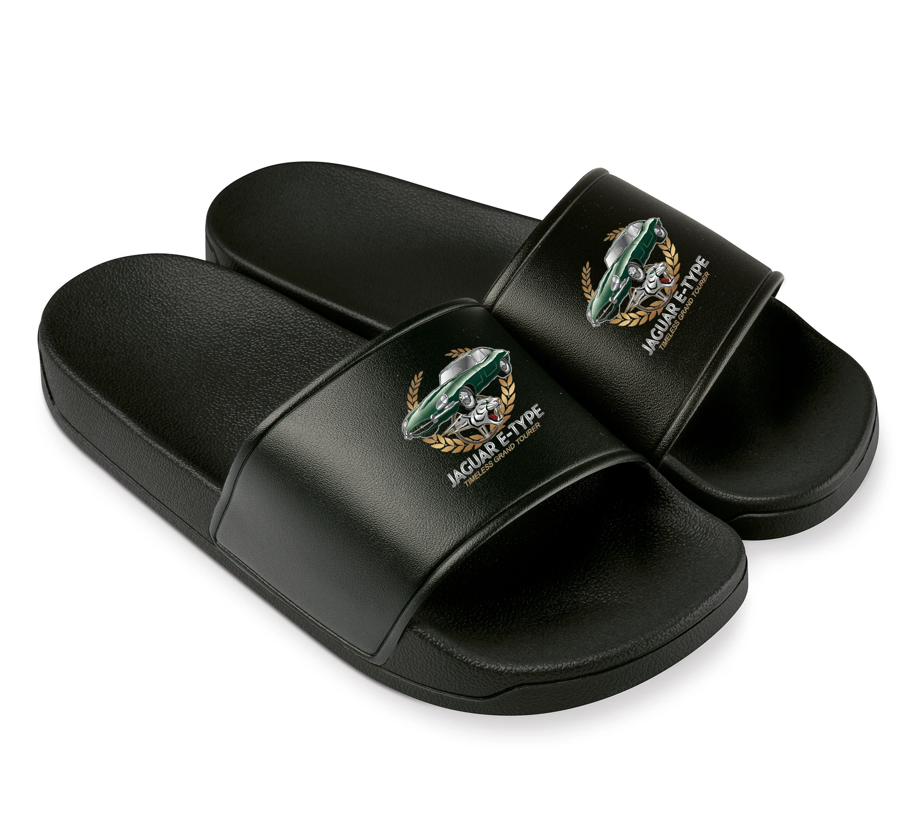 slippers_black_Jaguar_Etype_Nadčasová_Ikona_Zelená_Klasika_A_Divoký_Šarm_Black