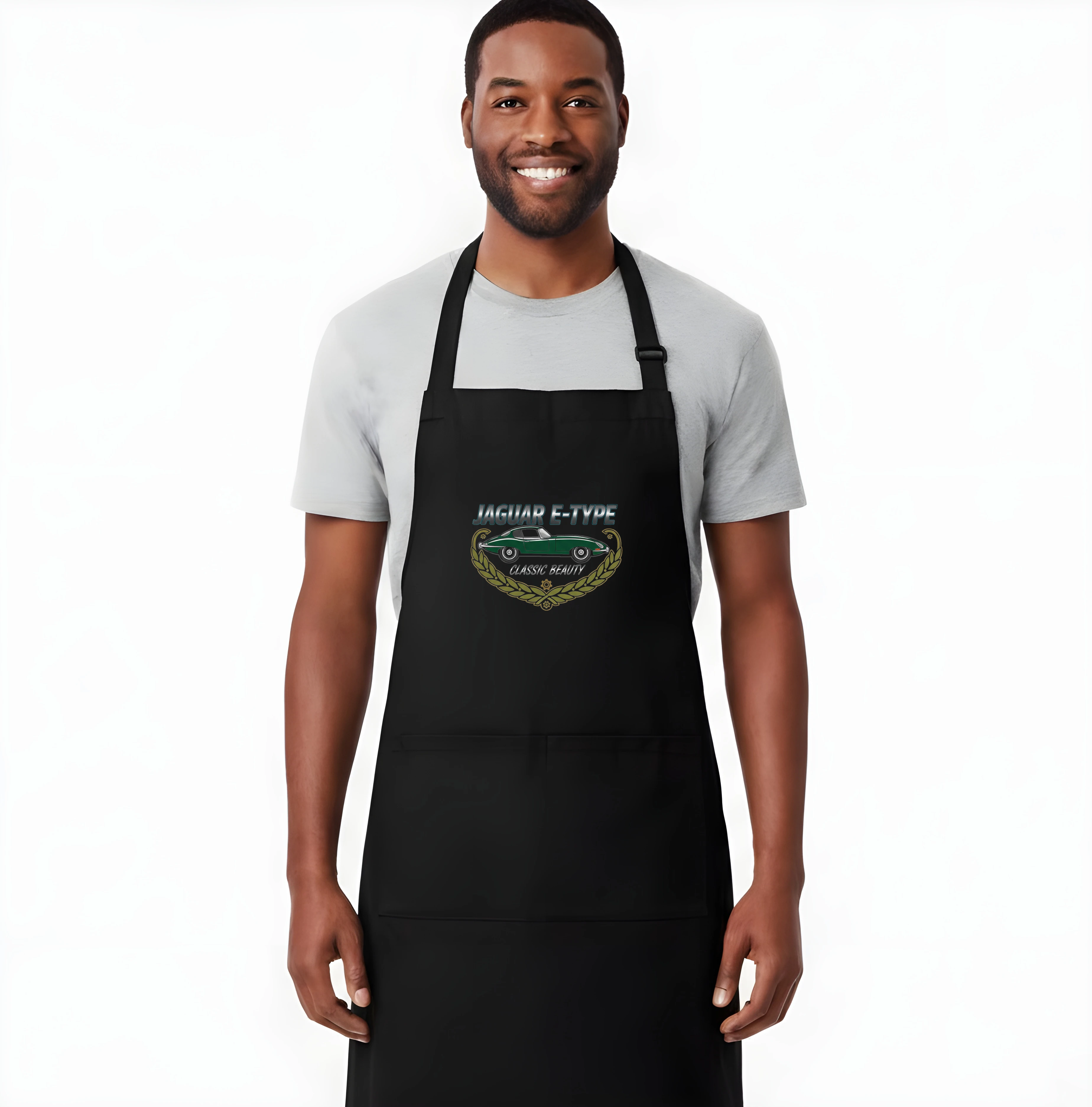 apron_black_Jaguar_Etype_Klasická_Krása_Nadčasový_Britský_Sportovní_Elegán_Black_middle