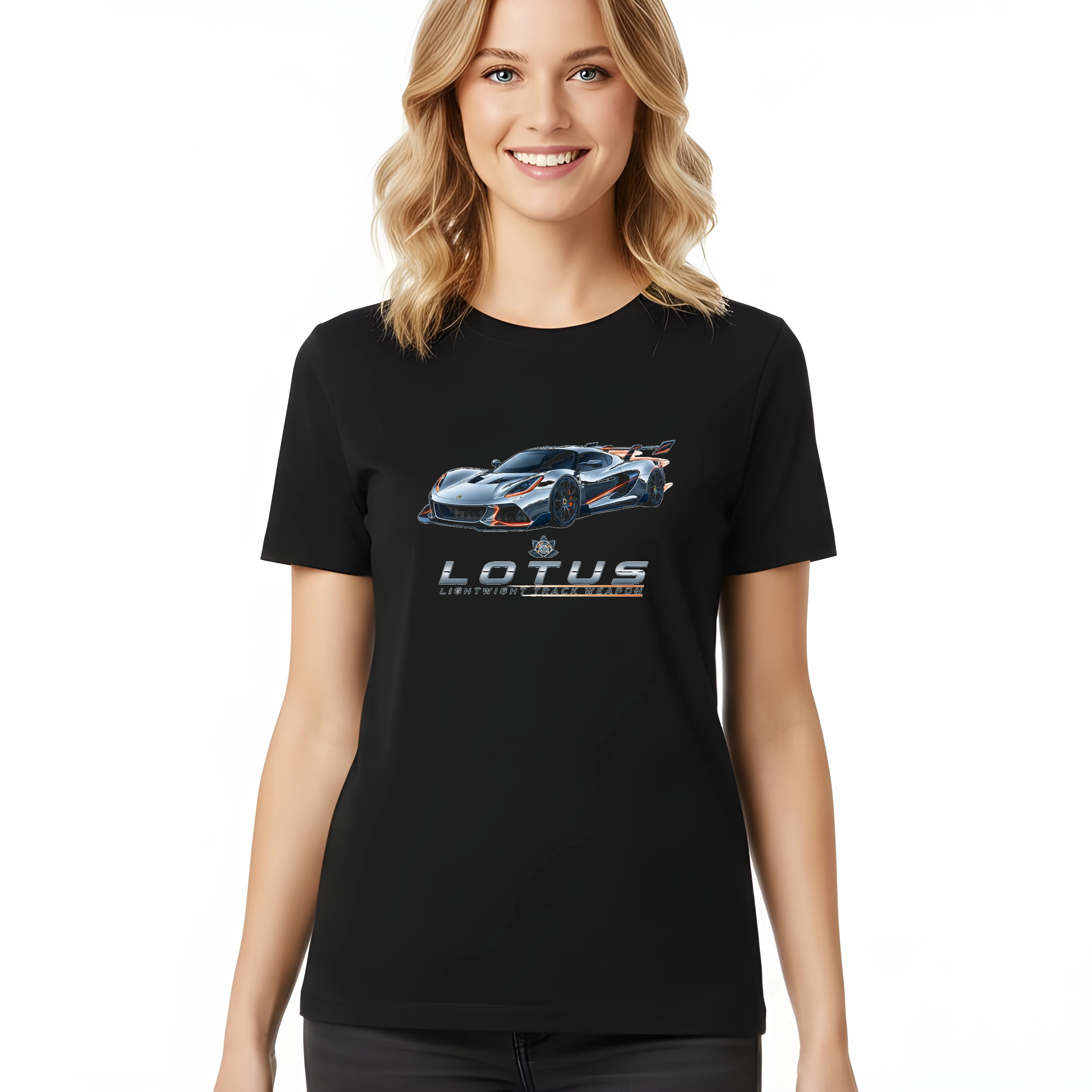 woman_tshirt_black_Lotus_Lehký_Traťový_Dravec_Ikona_Výkonu_A_Preciznosti_Black_uptop
