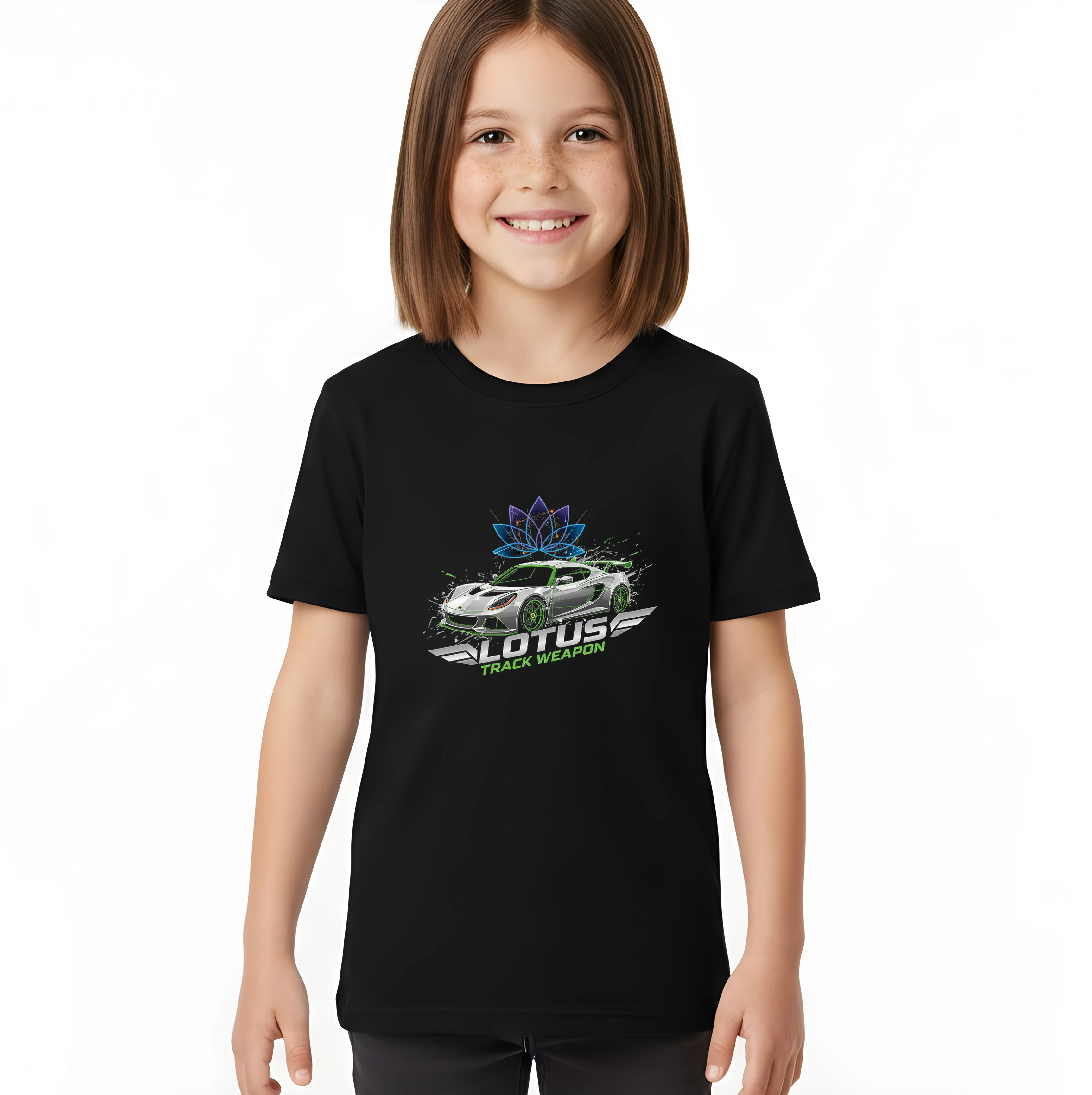 kids_tshirt_black_Lotus_Track_Weapon_Lehký_Okruhový_Stroj_S_Neonovým_Akcentem_Black