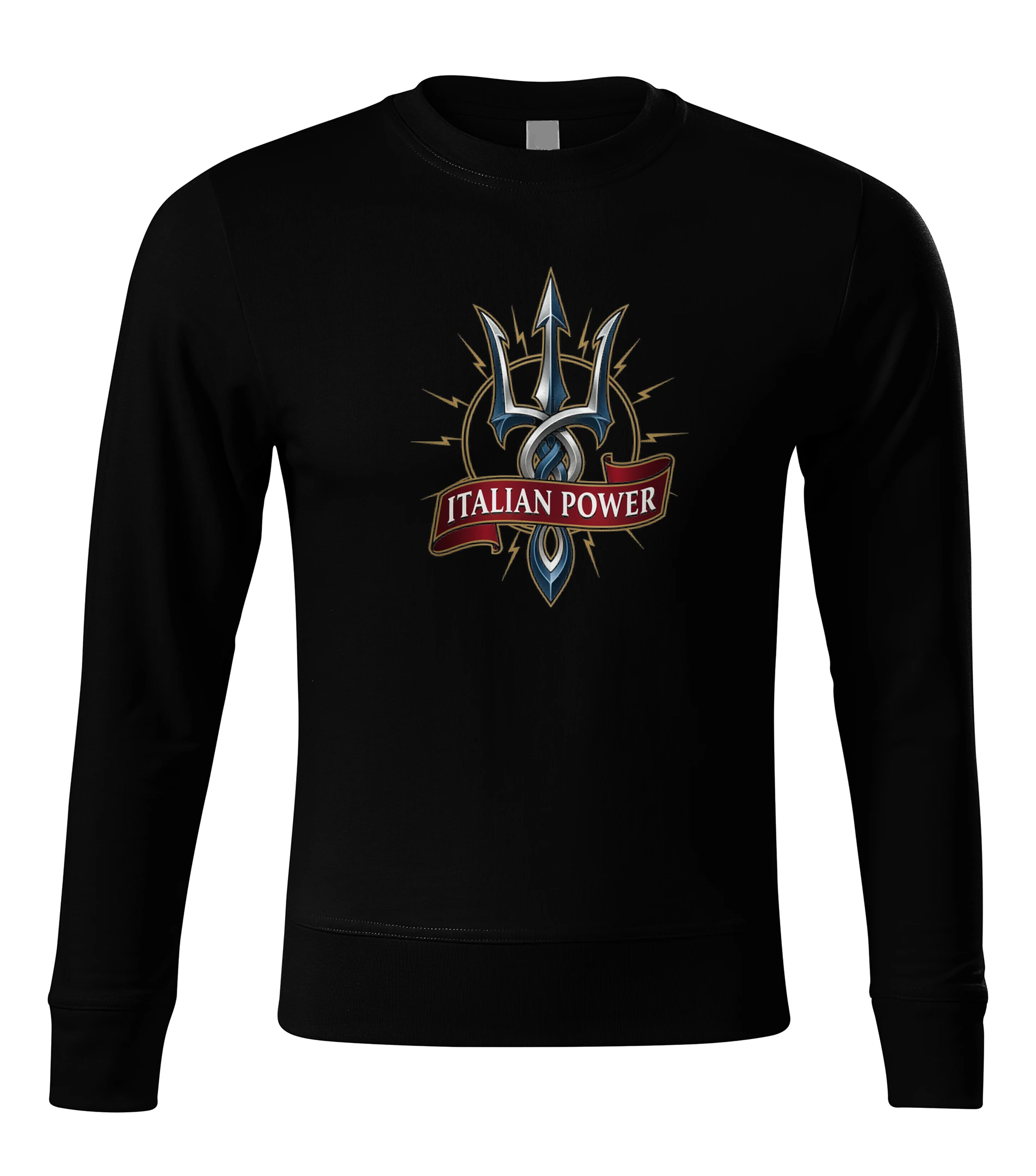 Mikina bez kapucne Morský Tritonov Trojzubec A Hrdosť Taliansko Italian Power Emblém Sila