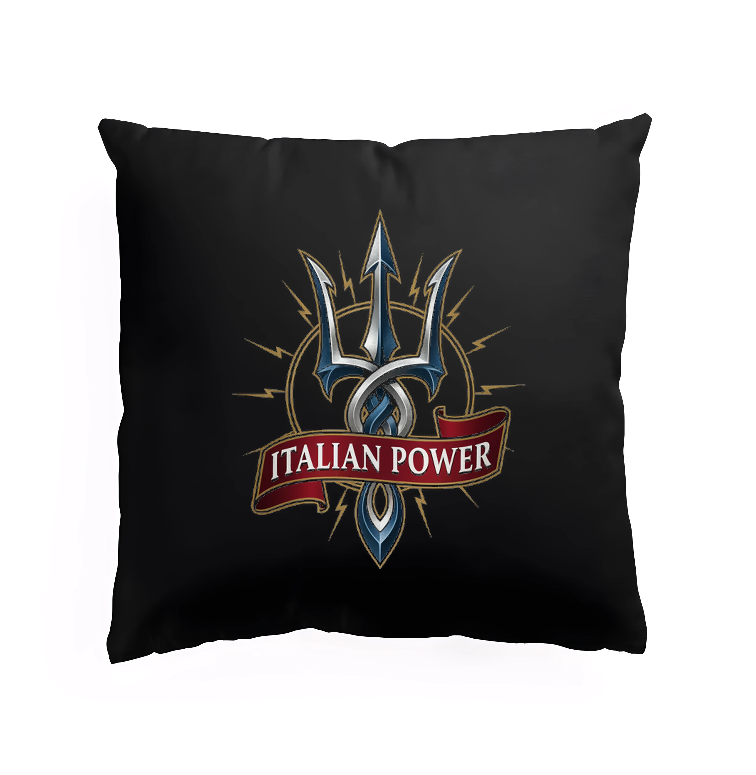 pillow_black_Mořský_Tritonův_Trojzubec_A_Hrdost_Itálie_Italian_Power_Emblém_Síla_Black