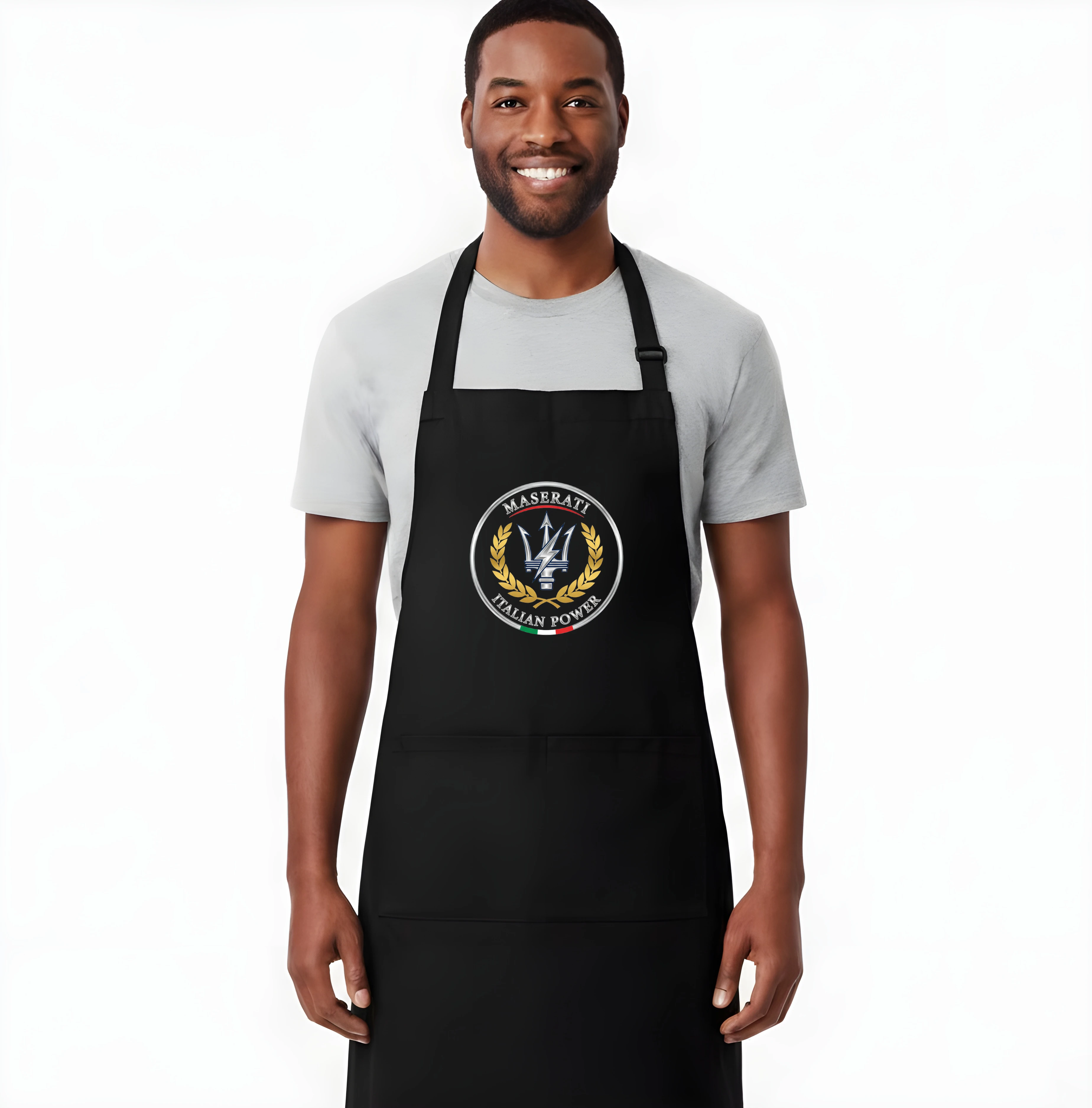apron_black_Maserati_Trident__Italská_Síla_Zlatý_Vavřín_A_Hrdý_Italian_Power_Black
