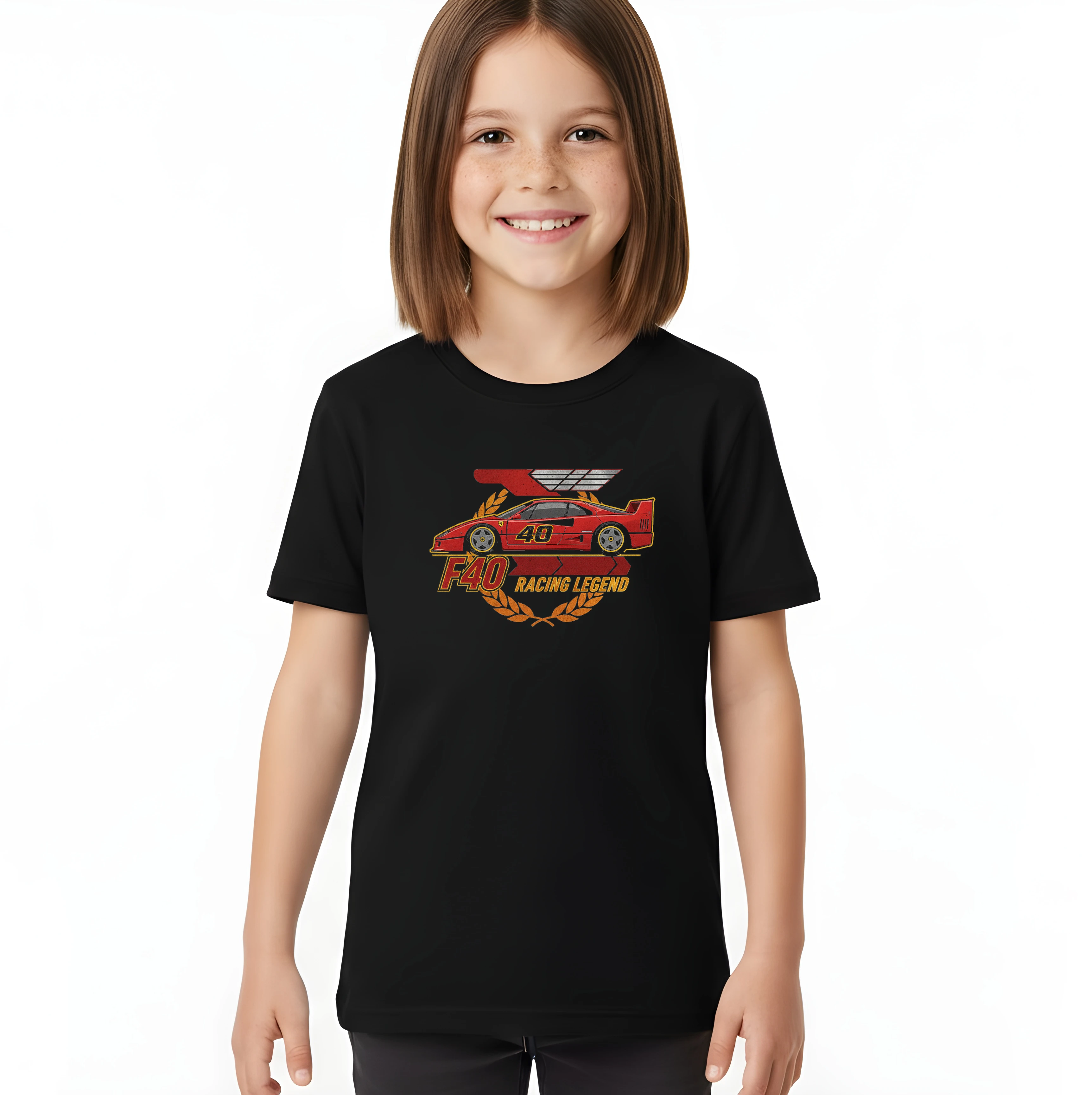 kids_tshirt_black_F40_Závodní_Legenda_Rychlost_A_Vášeň_Ikonický_Styl_Racing_Legend_Black_uptop
