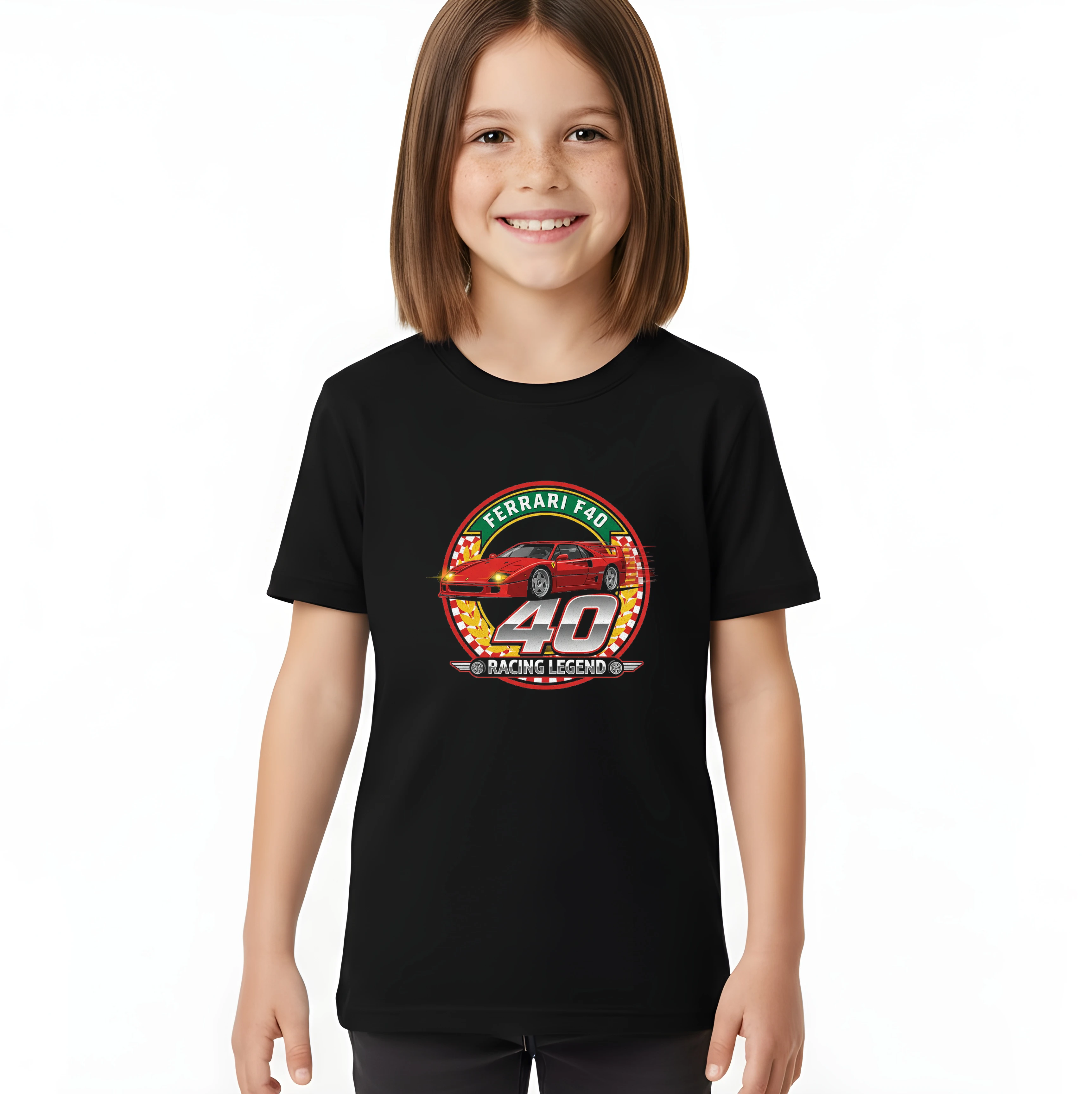 kids_tshirt_black_Ferrari_F40_Legendární_Závodní_Ikona_40_Let_Adrenalinu_A_Rychlosti_Black