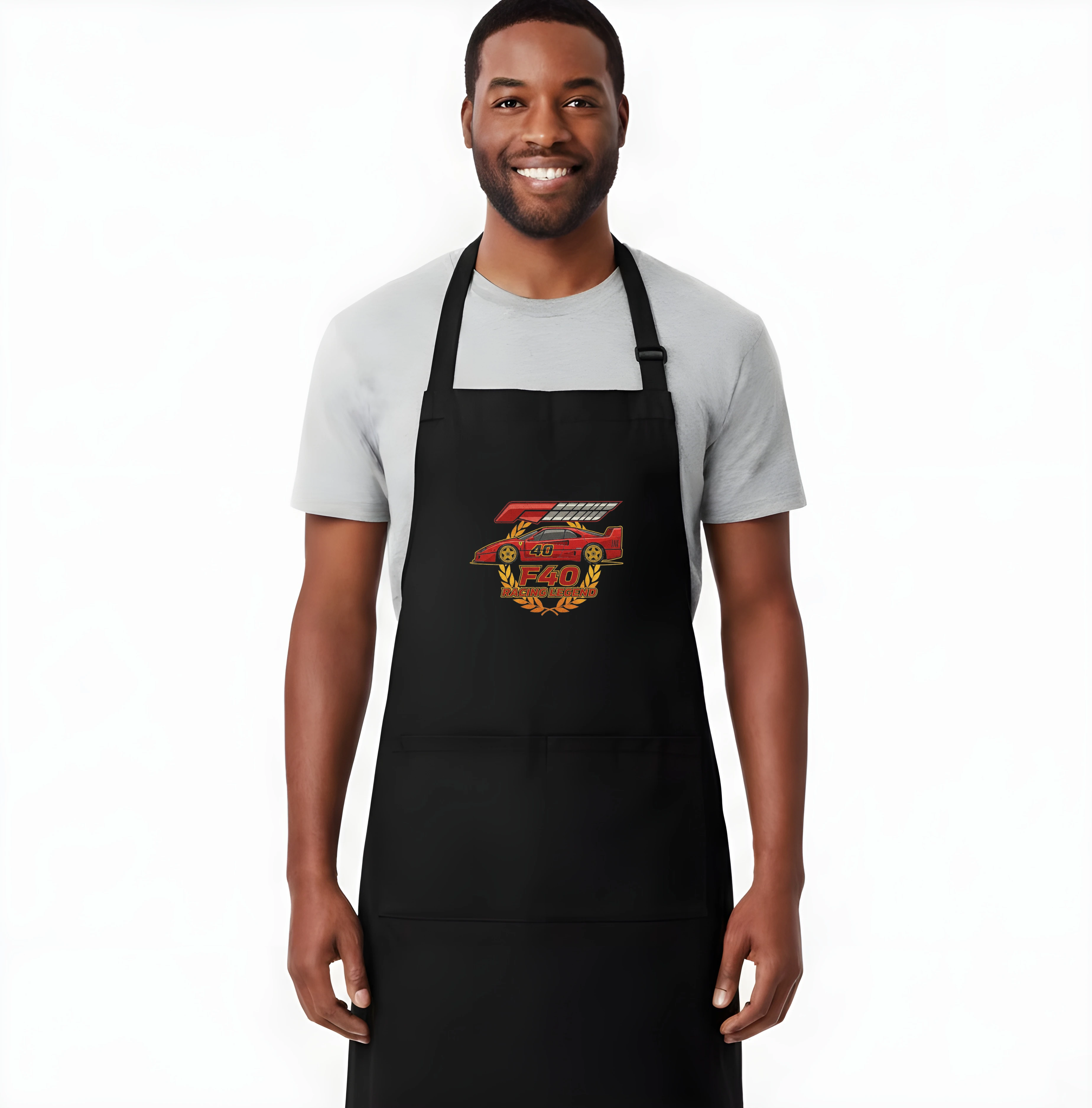 apron_black_Rudá_Ikona_Závodů_Ferrari_F40_Racing_Legend_S_Vavřínem_A_Křídlem_Black