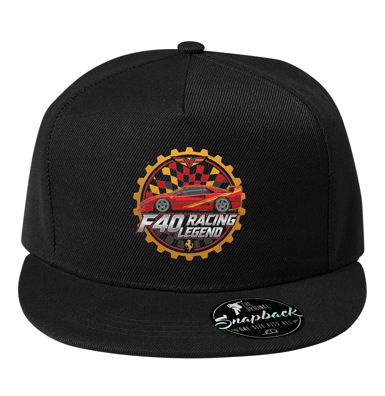 snapback_black_Ferrari_F40_Racing_Legend__Ikona_Závodních_Tratí_A_Adrenalinu_Black