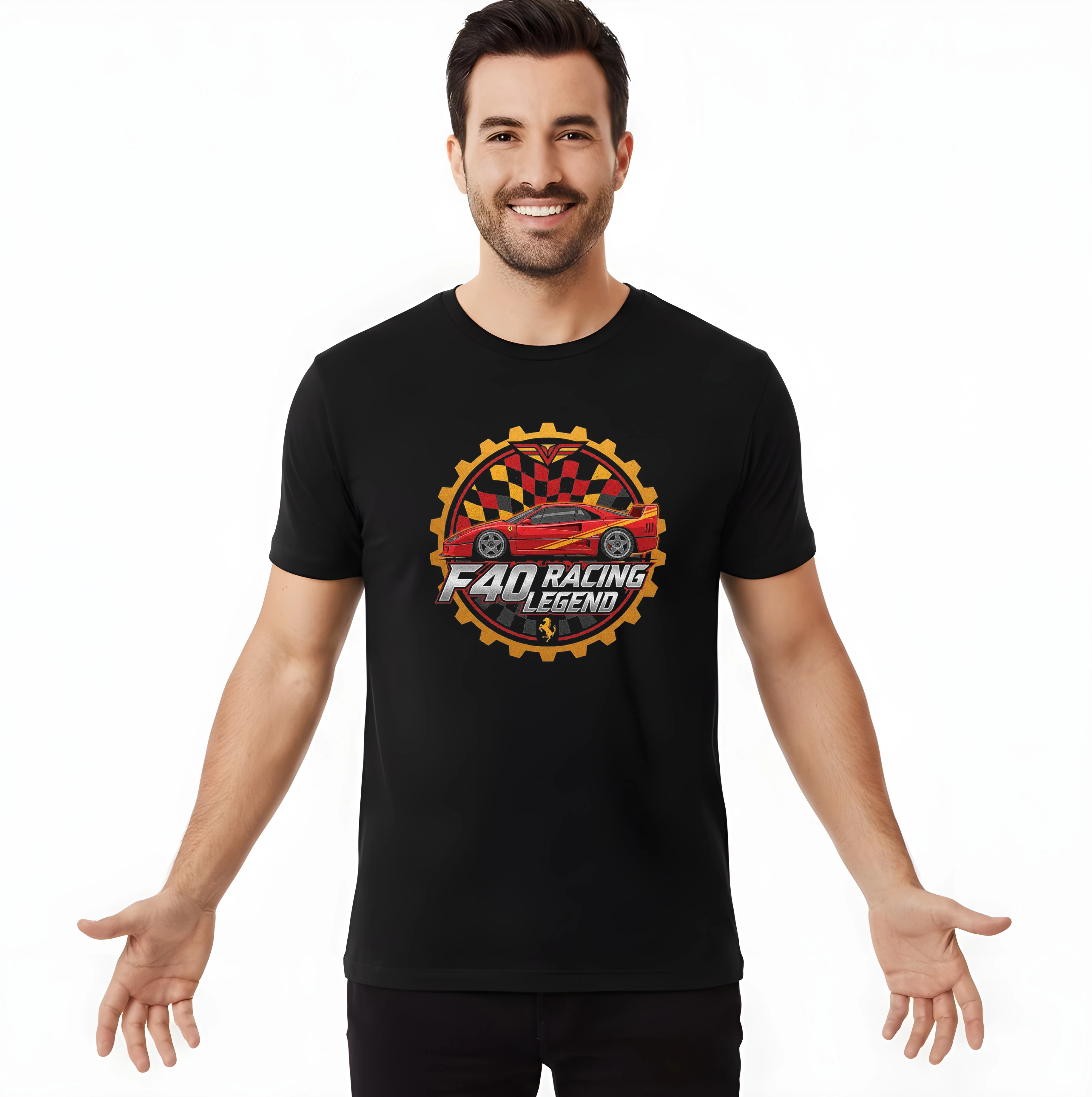 men_tshirt_black_Ferrari_F40_Racing_Legend__Ikona_Závodních_Tratí_A_Adrenalinu_Black