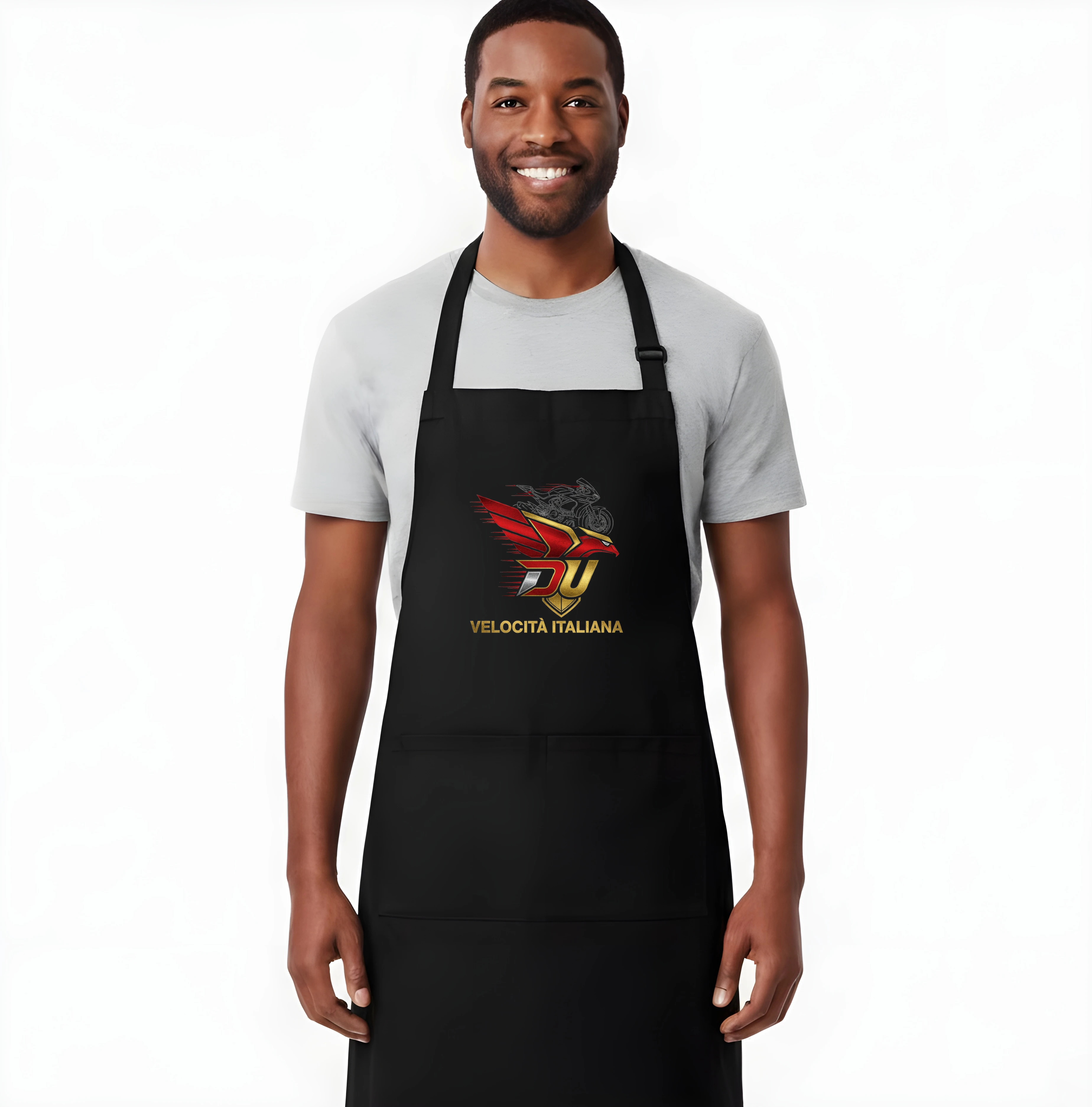 apron_black_Okřídlená_Italská_Rychlost_Ducati_Zlatý_Sokol_Adrenalinové_Jízdy_Black