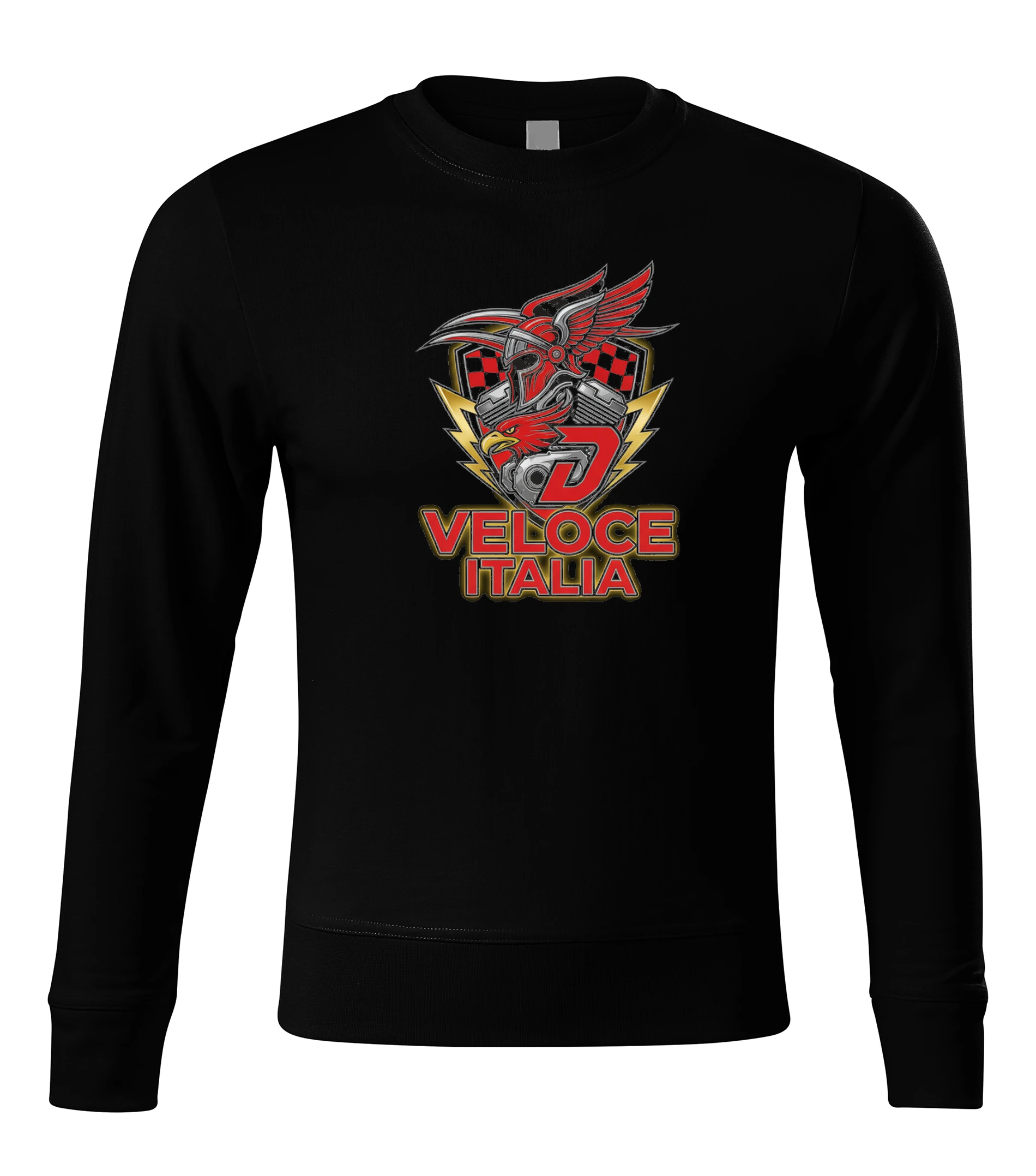sweatshirt_black_Ohnivý_Orel_Ducati_Veloce_Itálie_Adrenalin_Řev_Rychlostí_Black