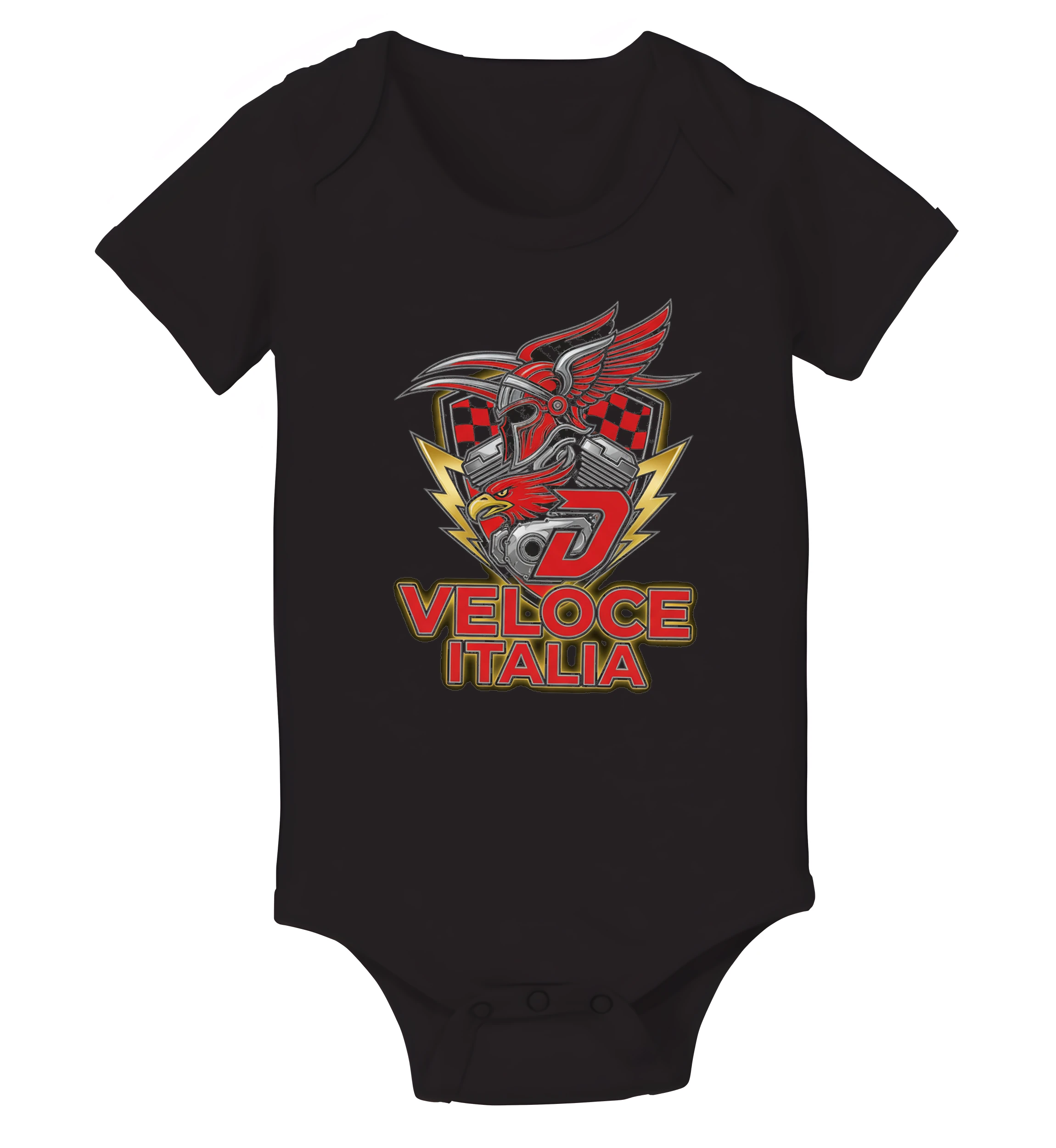 Dětské body Ohnivý Orel Ducati Veloce Itálie Adrenalin Řev Rychlostí